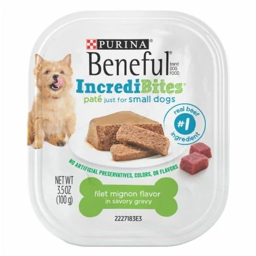 Beneful Incredibites pate for small dogs, 3.5 oz tray (any flavor)
