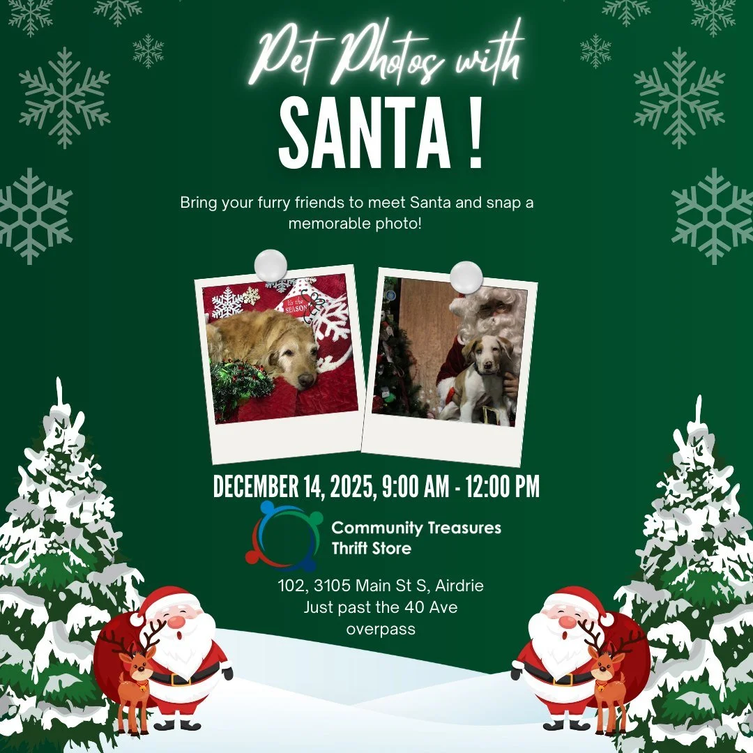 🎅Join us for a festive photo opportunity!🎅🐶🐱
.
Pet Photos with Santa!!🎄
.
Capture the magic of the season with a special photo for you and your furry friends!
.
📆Date: Sunday, December 14, 2025
🕘Time: 9:00 am - 12:00 pm
📍Community Treasures T