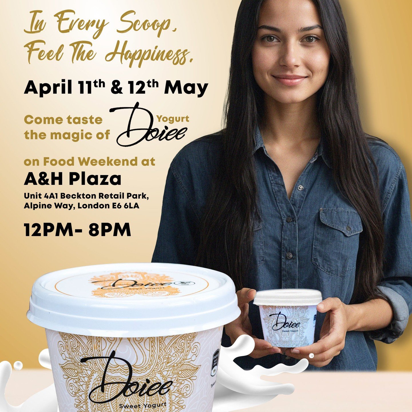 Hey there! Why not drop by A &amp; H Plaza this weekend? 

We&rsquo;ve got a treat for you&mdash;our special Doiee-Yogurt! It&rsquo;s the perfect way to add a little extra joy to your summer. Hope to see you there!
#event #foodevents