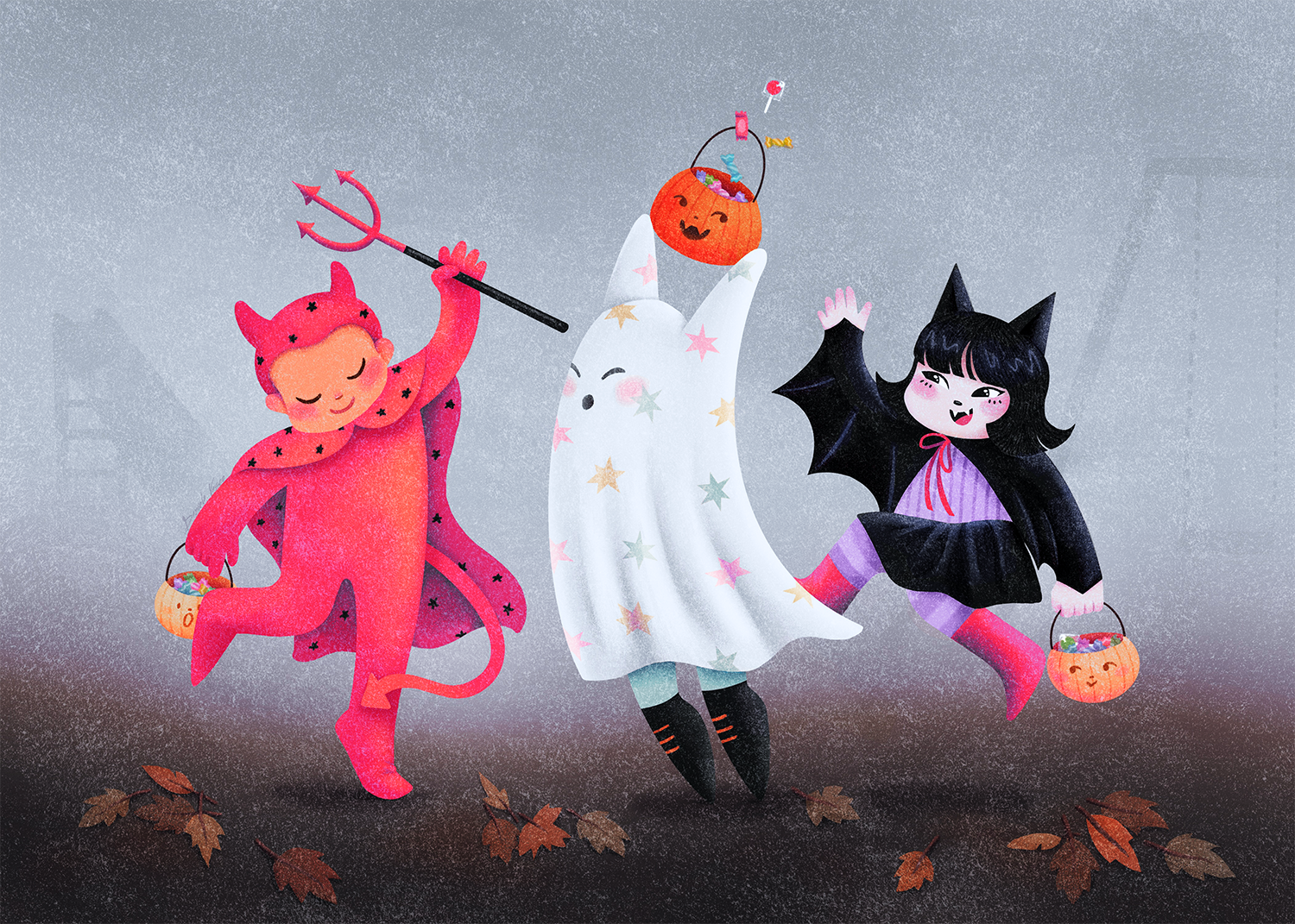 Trick Or Treat- October Postcard for my Starry Mail Club