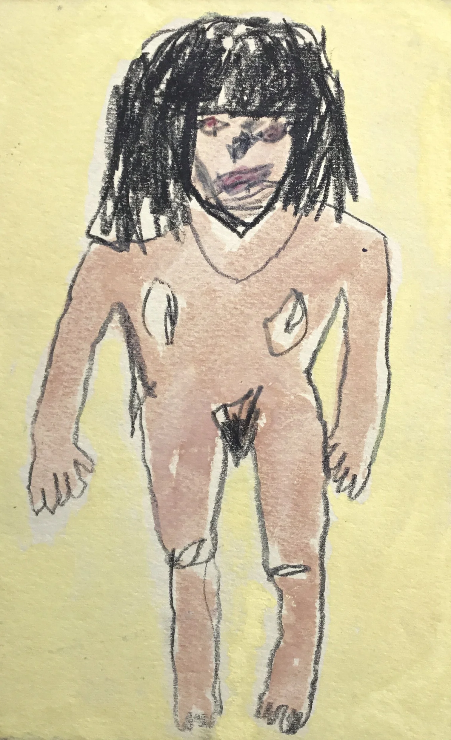 Sirens: Daisy, 1982, colored pencil and watercolor on paper, 7" x 5"