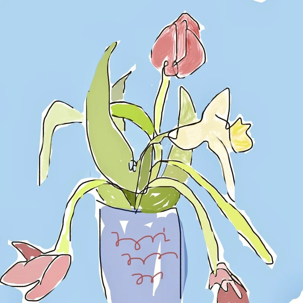 Nick of Time, 2019,  iphone drawing printed on BFK Rives paper, 13” x 13”