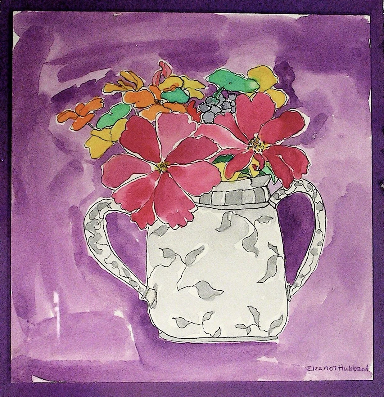 The Bossy Still Life, 1999, watercolor and ink on Arches paper mounted on museum board, 8" x 8"