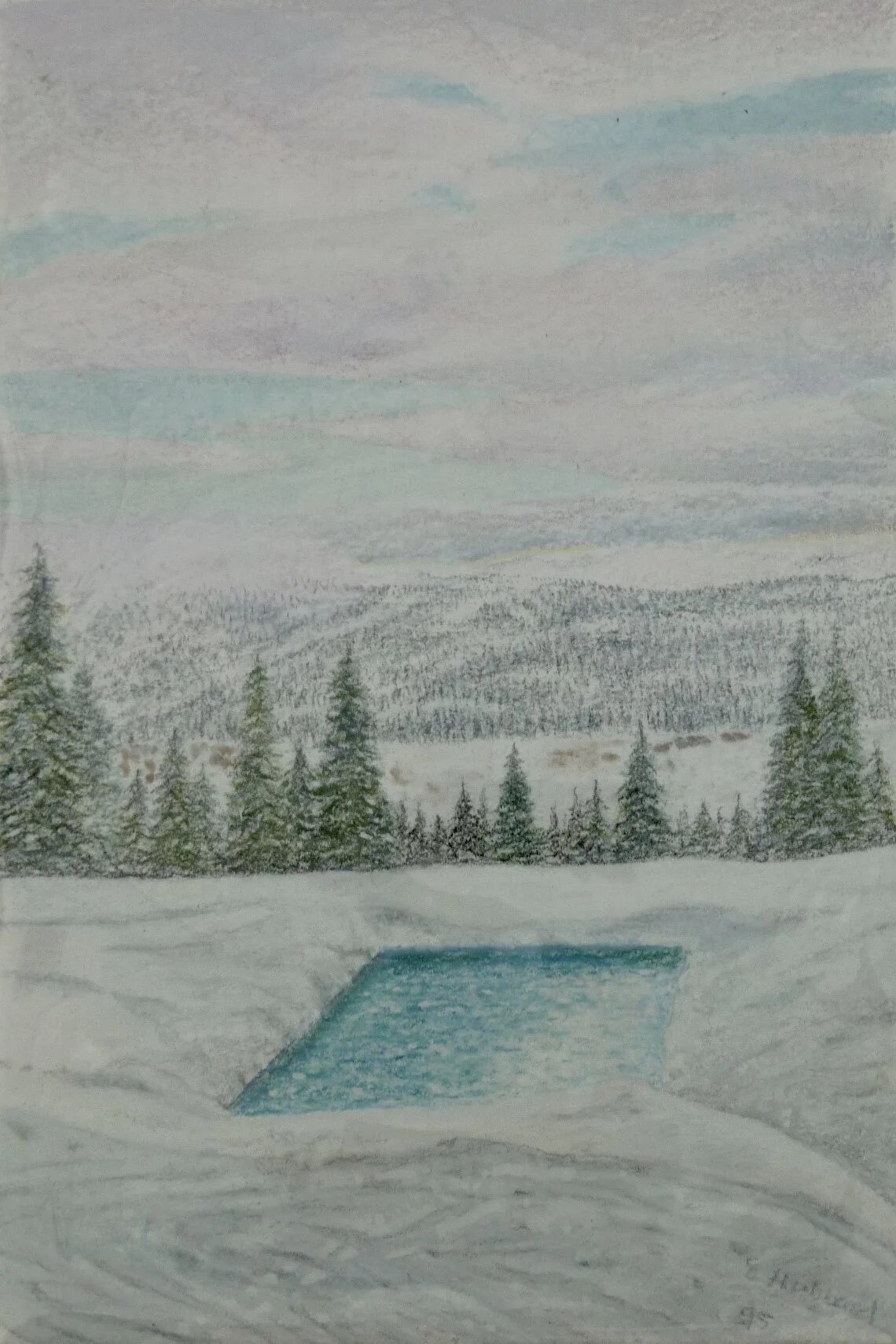 Easter Option, 1995, watercolor and gouache on museum board, 6” x 5”