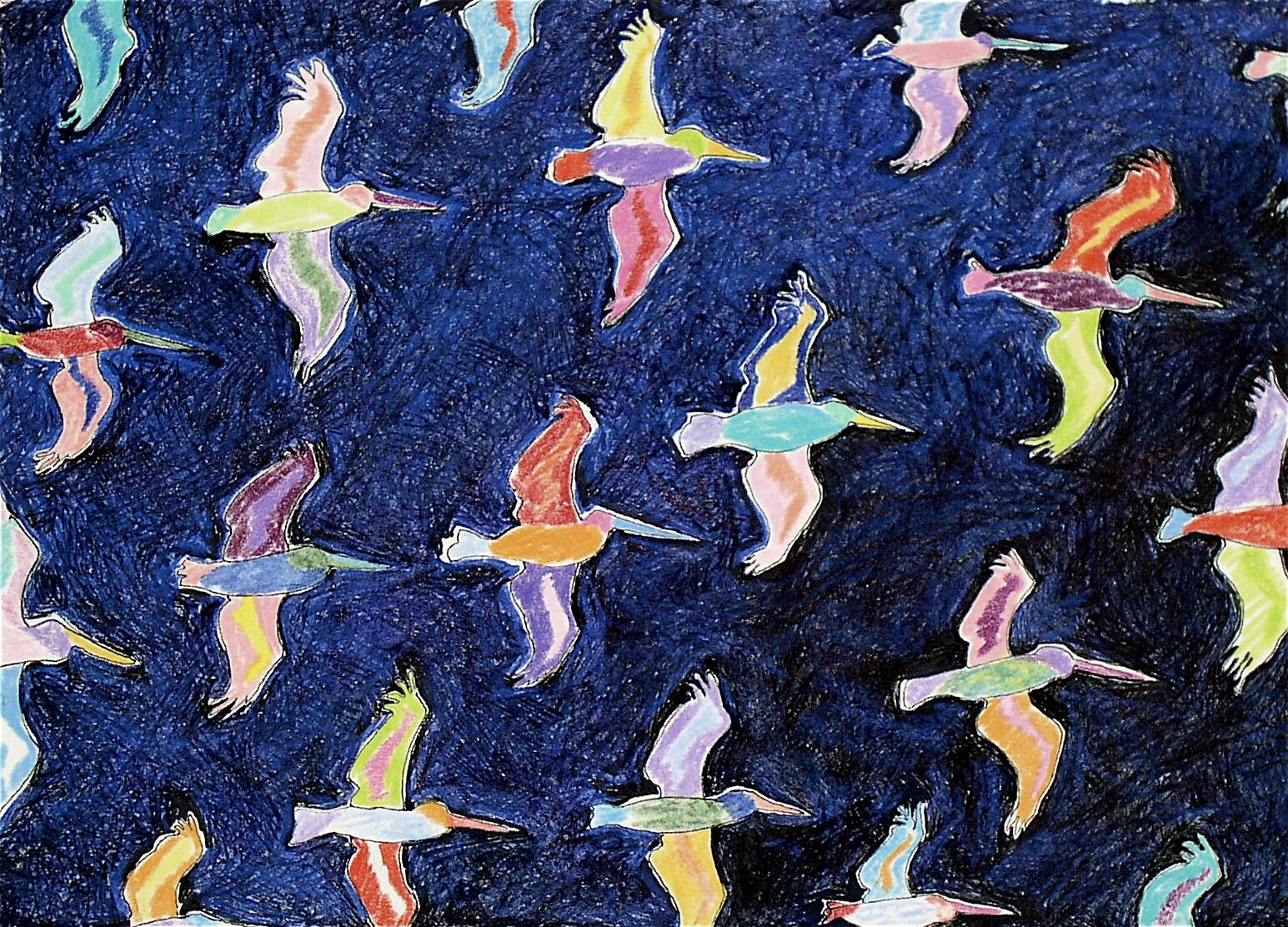 Leaving Jupiter, 1999, gouache on Arches paper, 11” x 14”