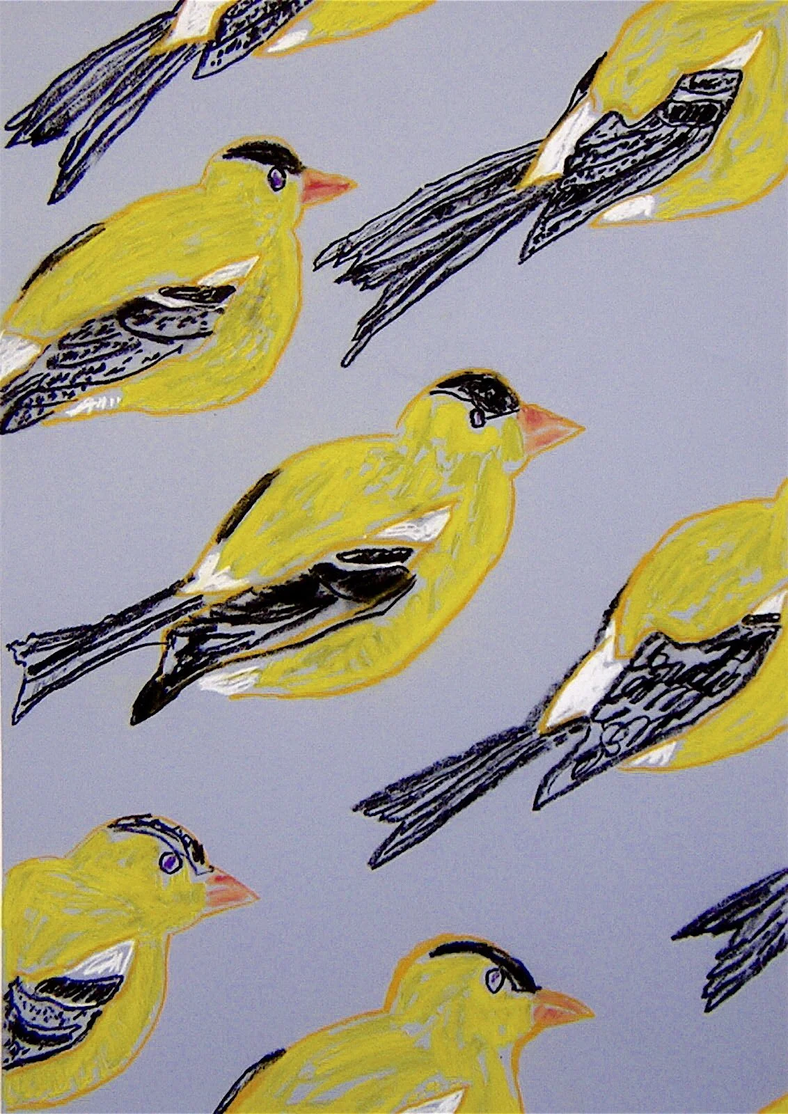 8 Cruising Males, 2007, mixed media on Arches paper, 12 x 18”