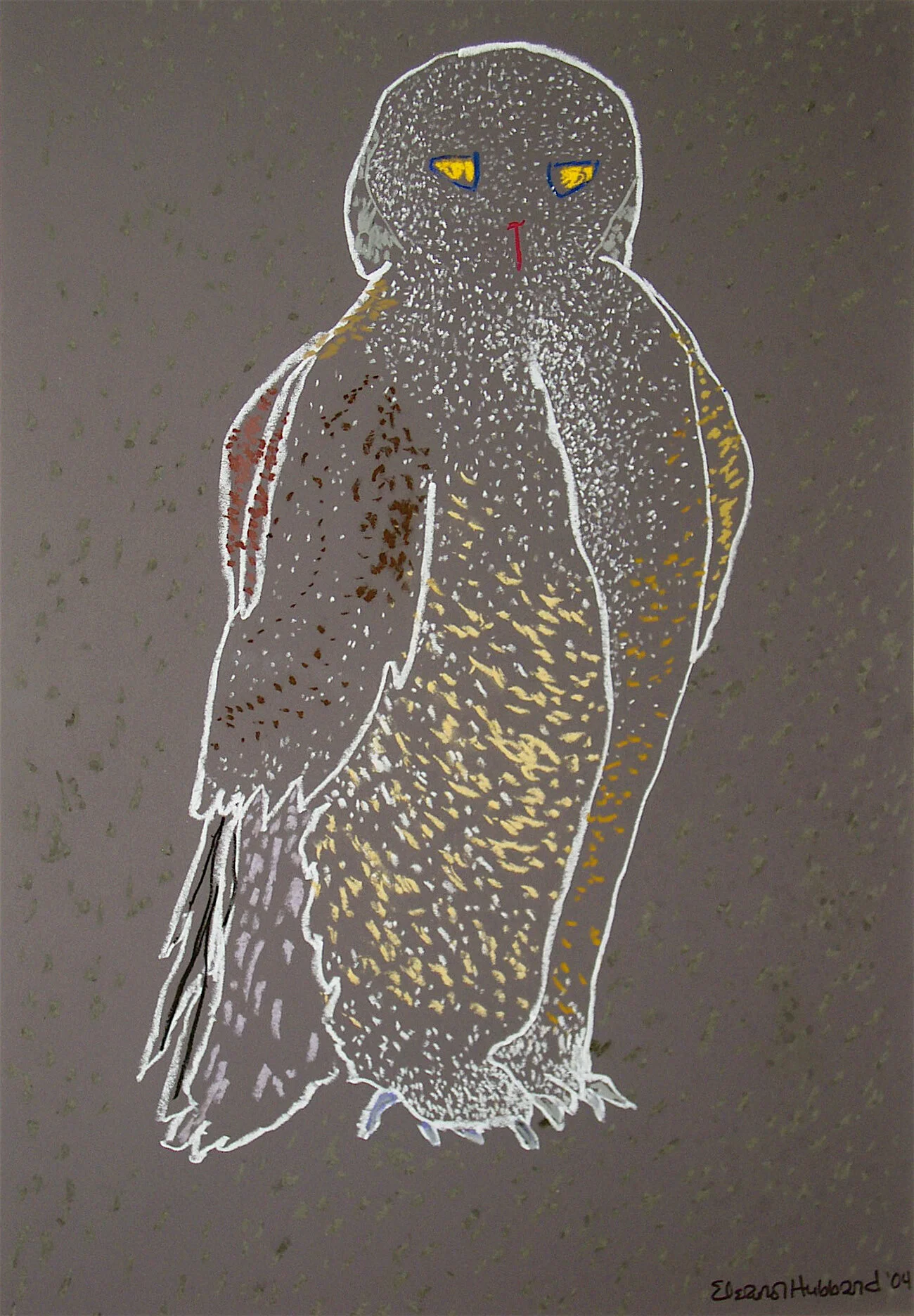 Arctic Visitor, 2003, oil pastel on sandpaper, 27” x 18”