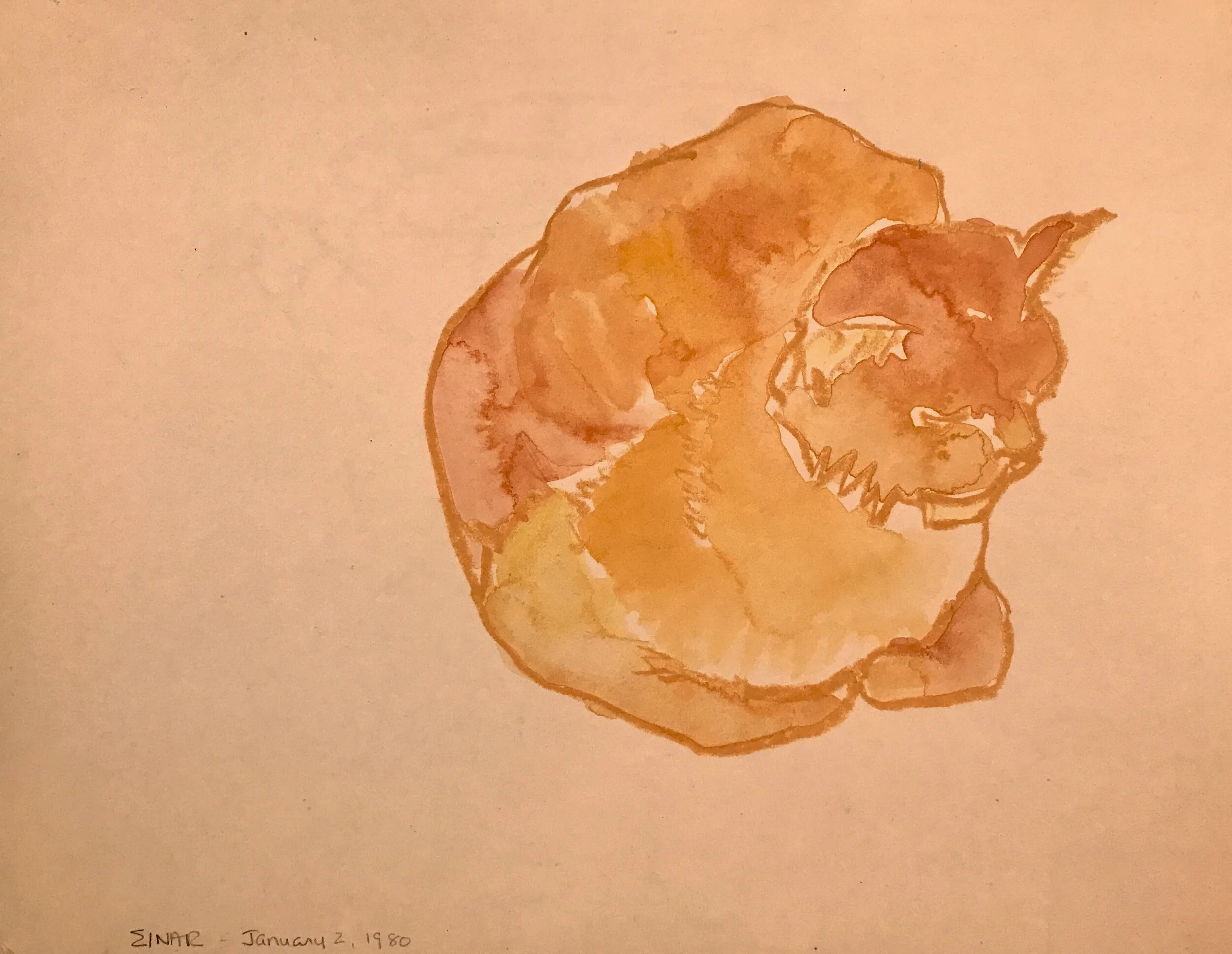 Einar the Stomach Trembler, 1980, watercolor on Arches paper, 7” x 9”