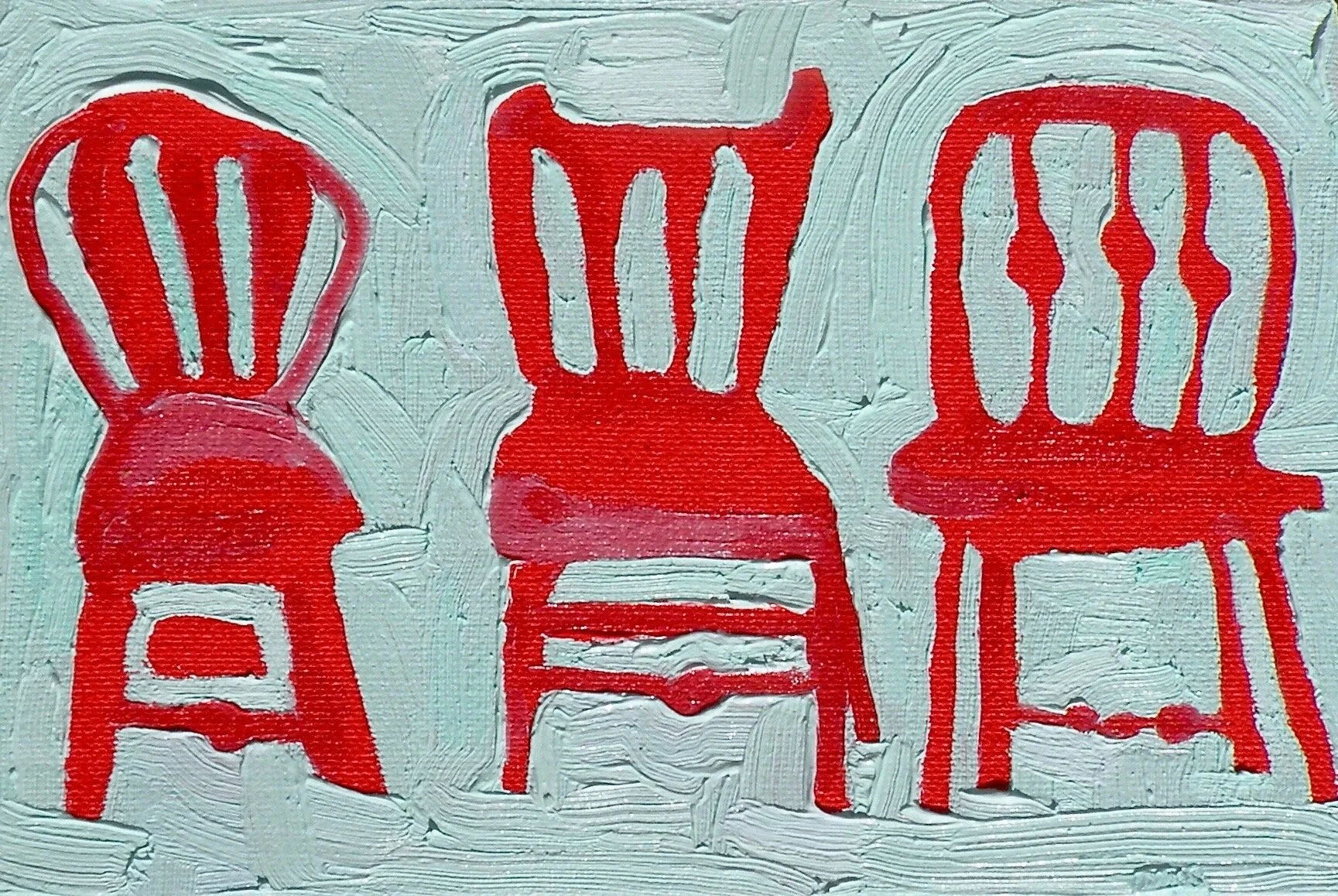 Red Chairs I, 2009, oil on canvas, 6” x 8”