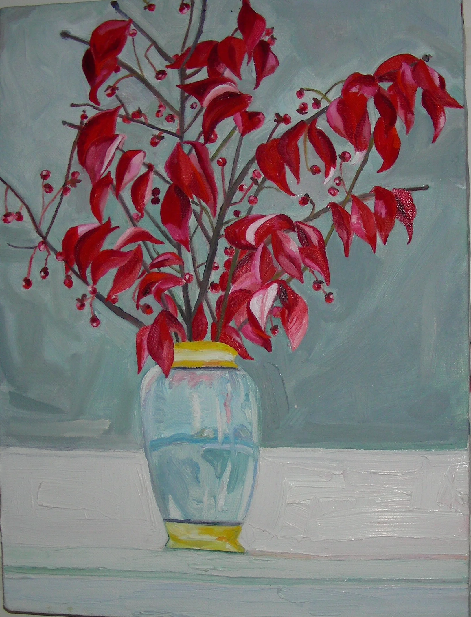 Revisions in Connecticut, 1997, oil, gouache, and colored pencil on museum board, 14" x 10"