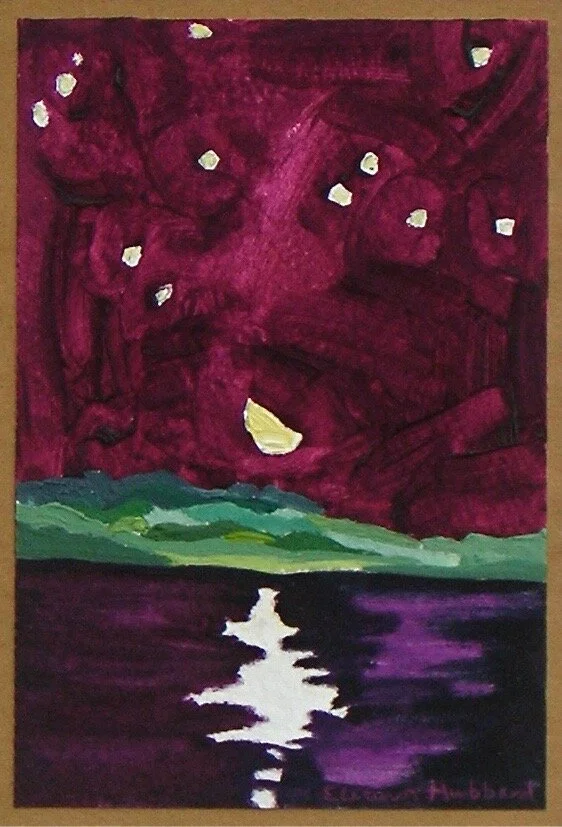 Beaver Moon, 2001, oil on Arches paper, 10” x 7”