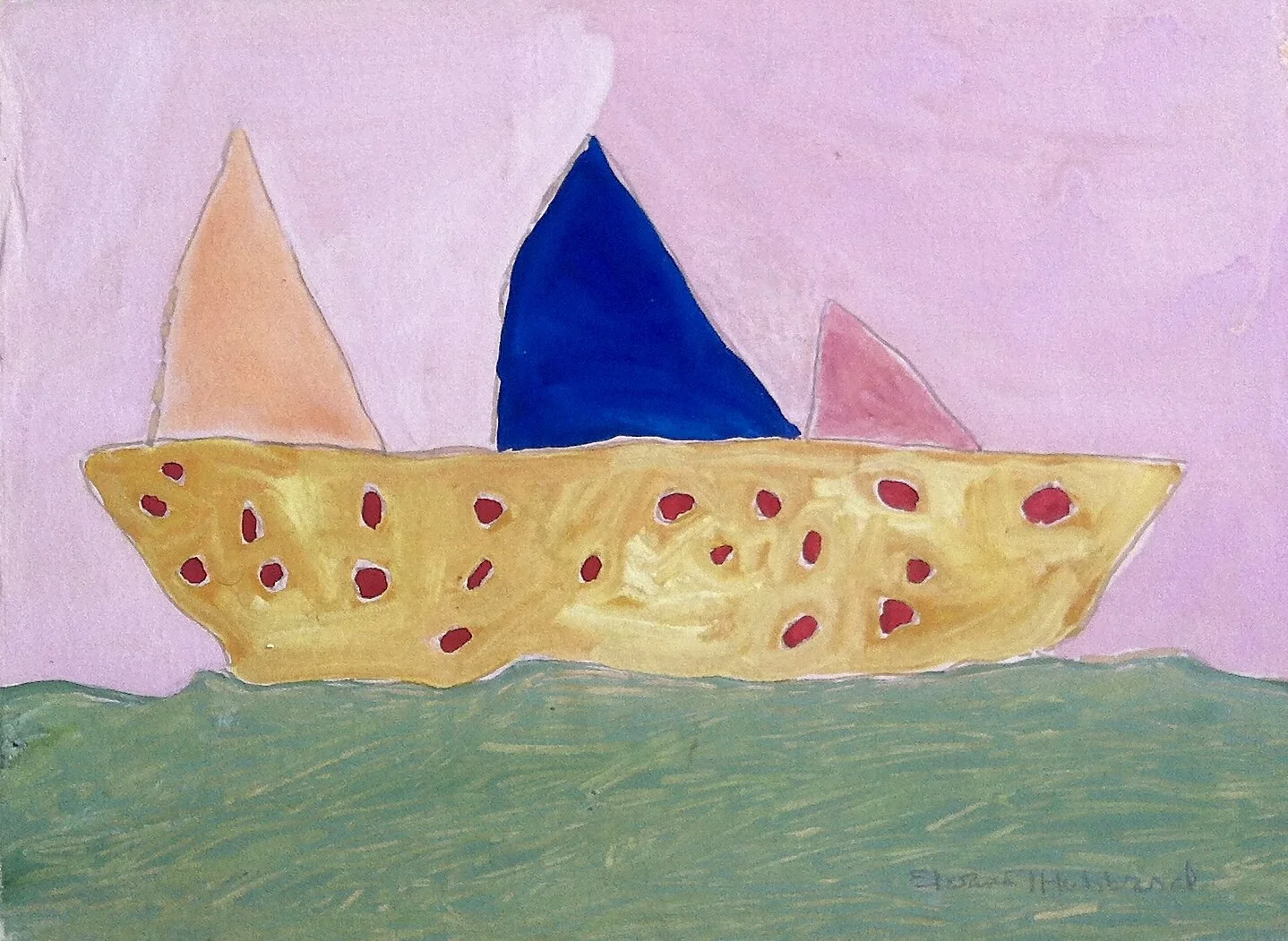 Getting to the Points, 1974, gouache on Arches paper, 11” x 14.5”