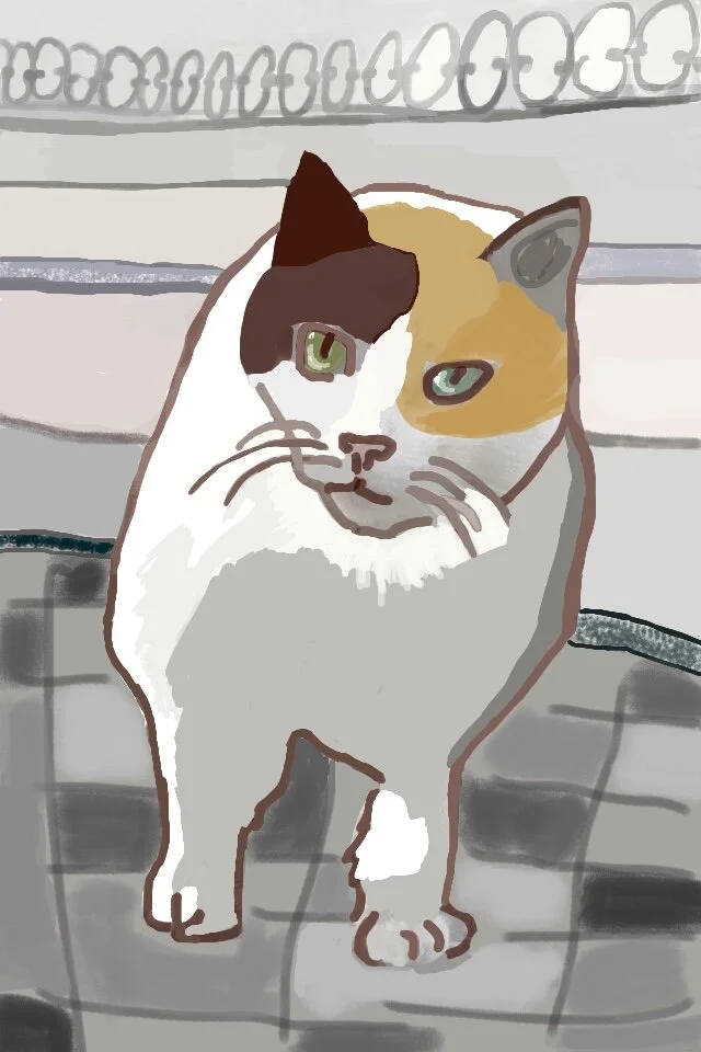 Angelo of the Academy, 2012, digital painting printed on BFK Rives paper, 17” x 11”