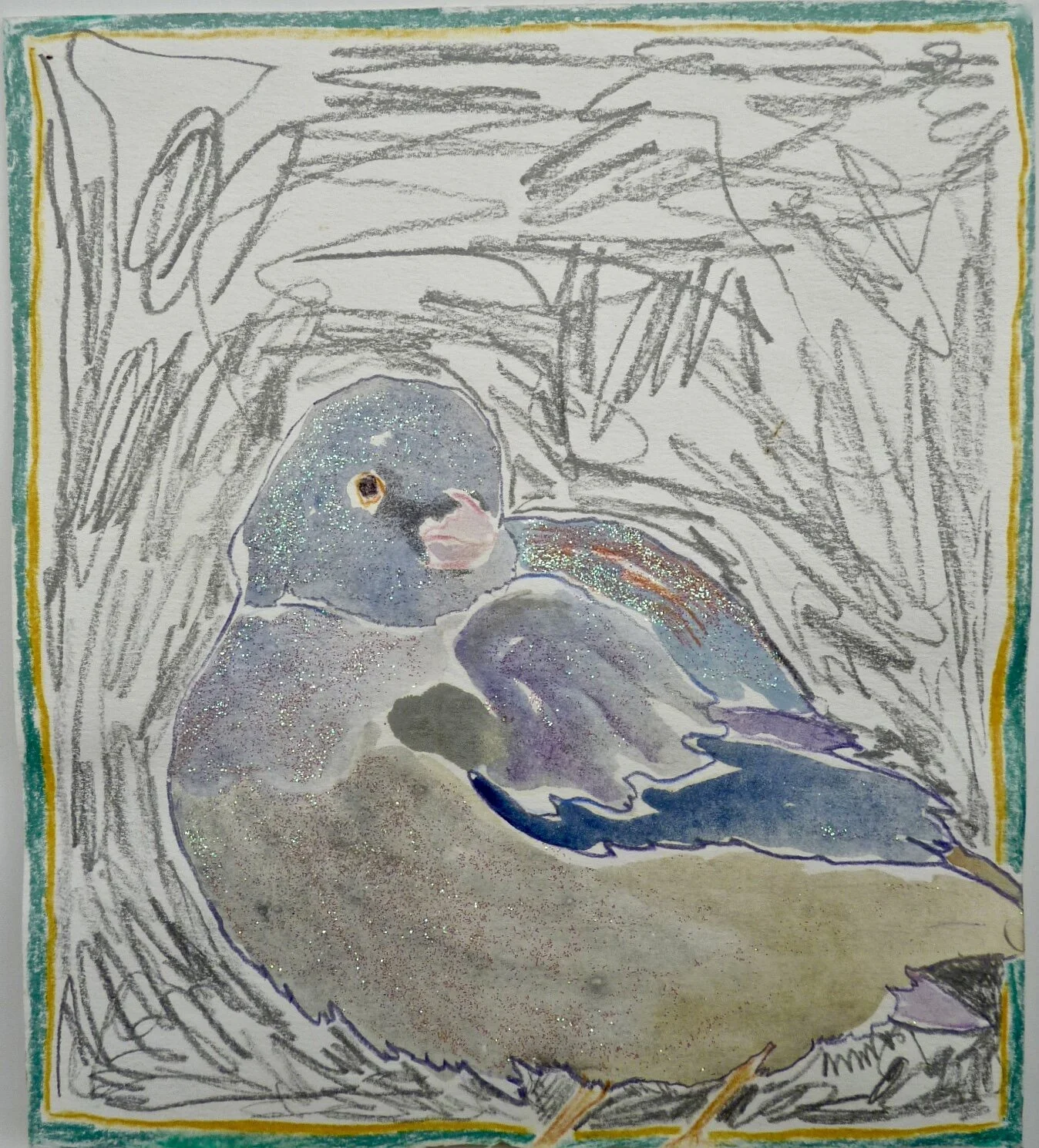 Her Sister was the Pretty One, 2007, gouache and colored pencil on Arches paper, 7” x 7”