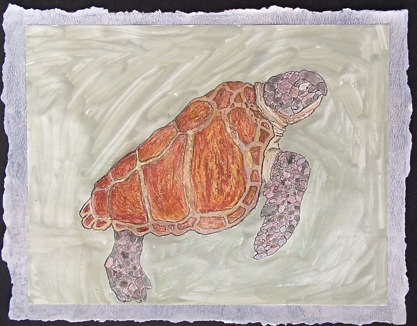 Rising in Juno, 1997, colored pencil and metallic ink on Fabriano paper 10” x 14.5”