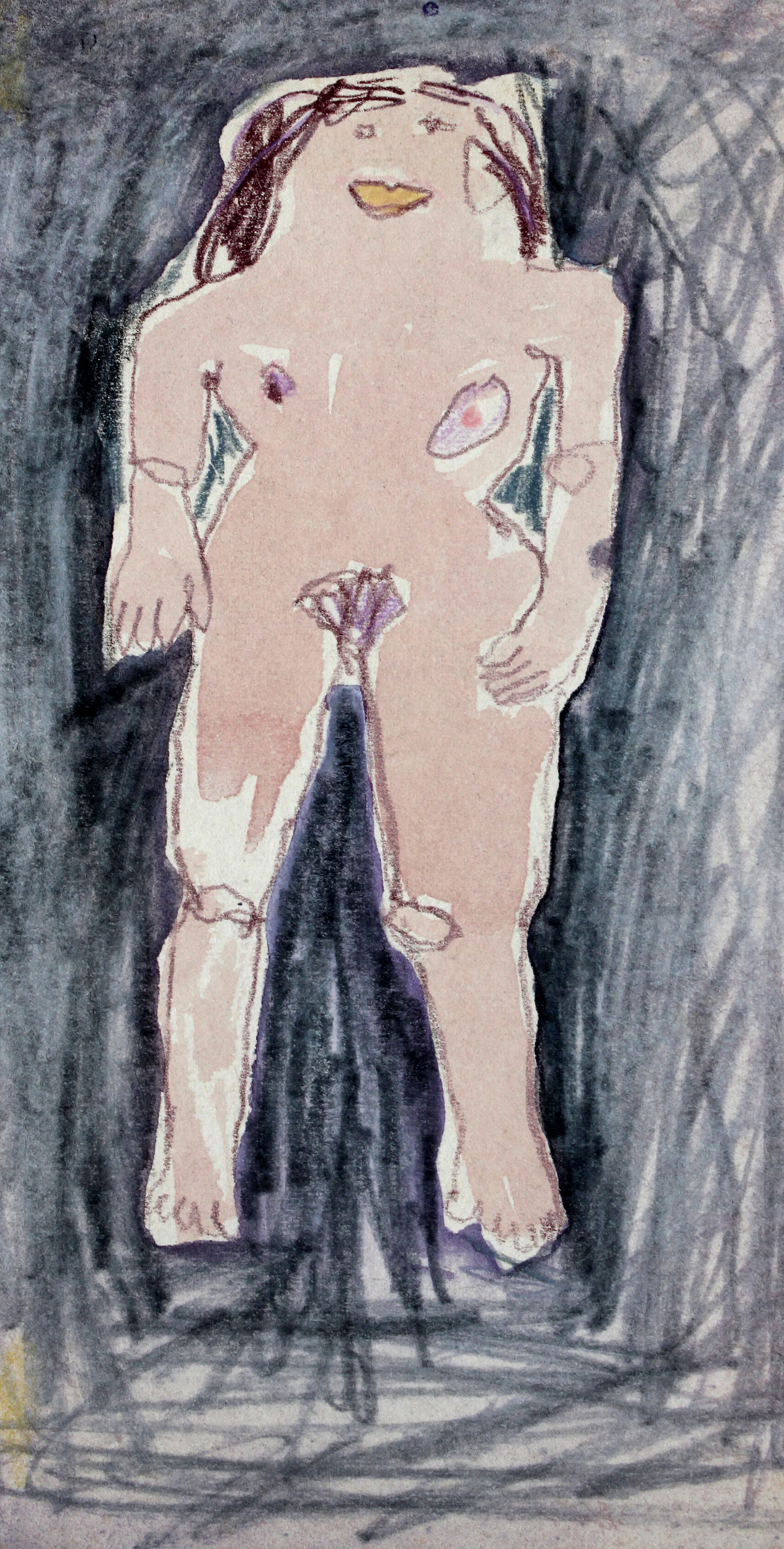 Sirens: Rose, 1982, colored pencil and watercolor on paper, 8.5" x 5"