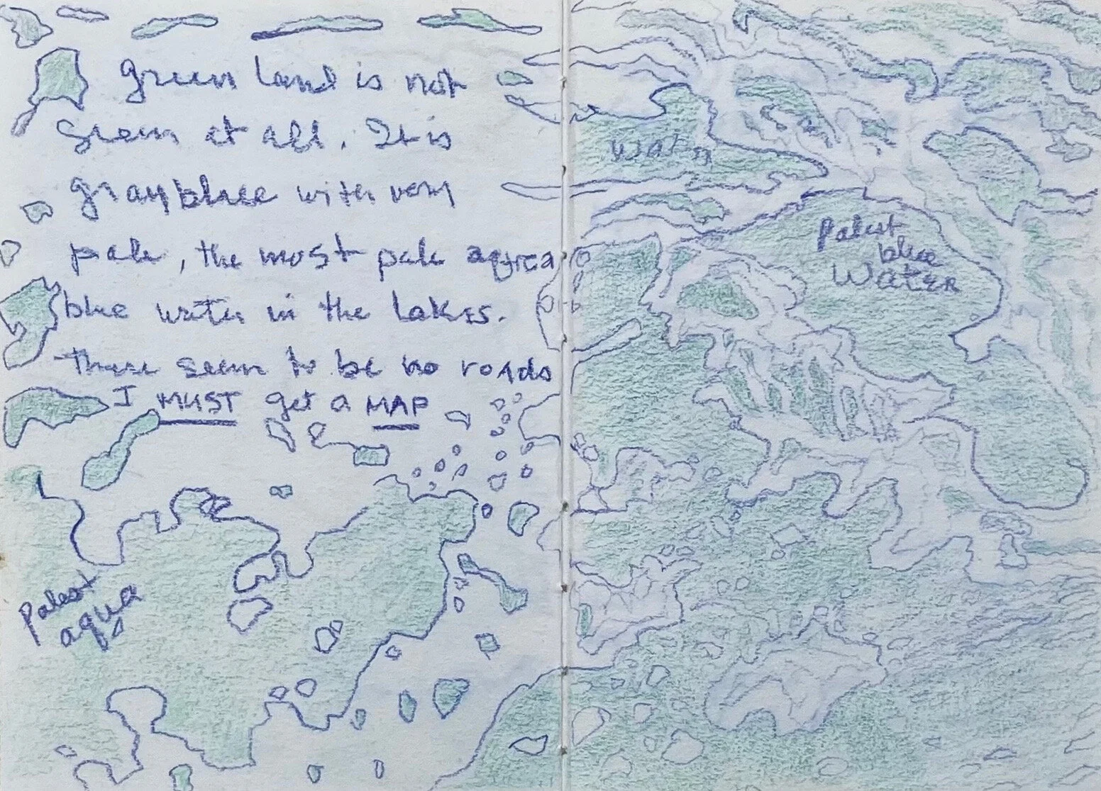 Greenland: Study, 1997, colored pencil on paper, 7" x 10"