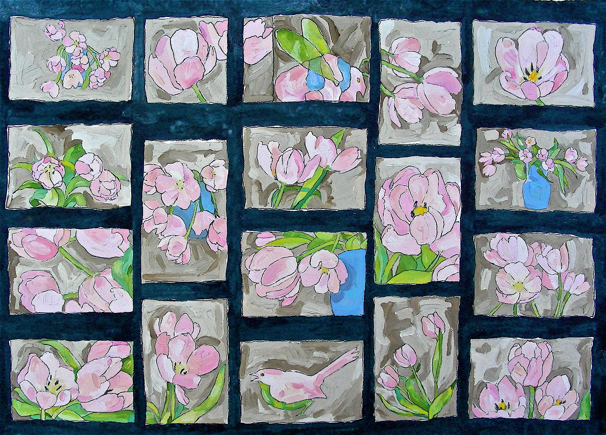 18 Ways of Looking At It, 2005, oil and colored pencil on Arches paper, 20" x 26"