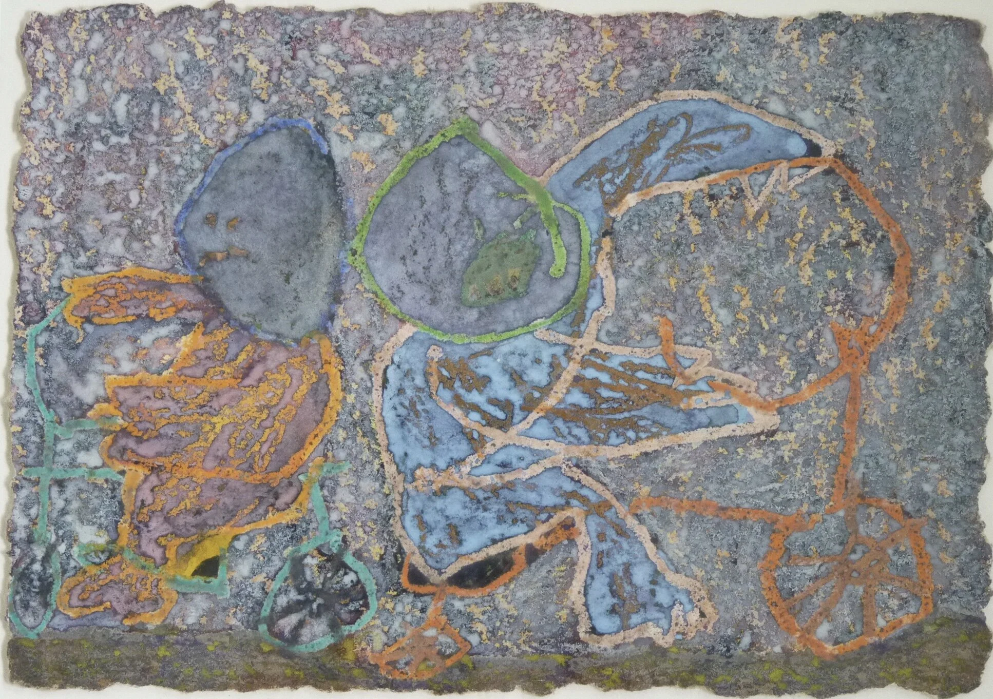 Difference of Opinion, 1970, colored pencil and gouache on Morilla paper, 7” x 10”