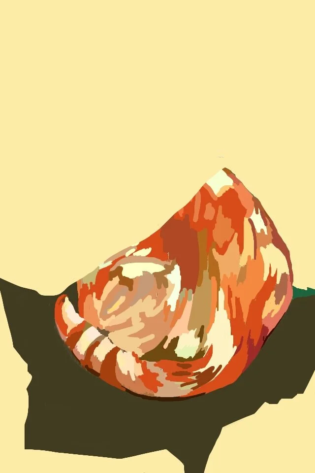 Orange Cat (4/6), 2012, digital painting printed on BFK Rives paper, 17" X 12"