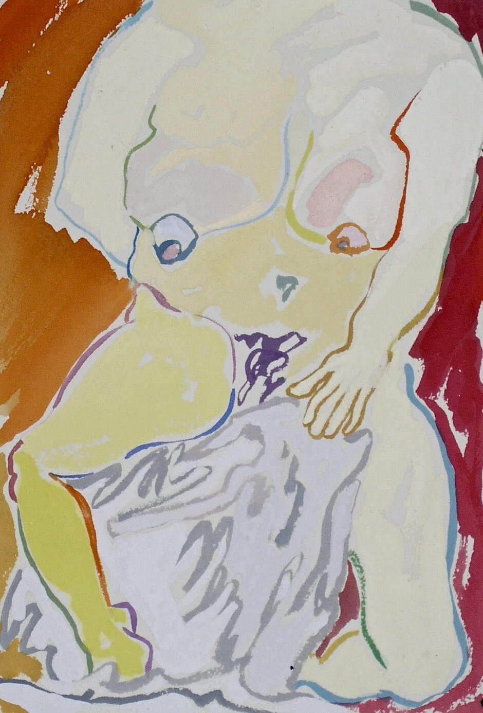 Island Model, 1982, colored pencil on Arches paper, 14” x 10”