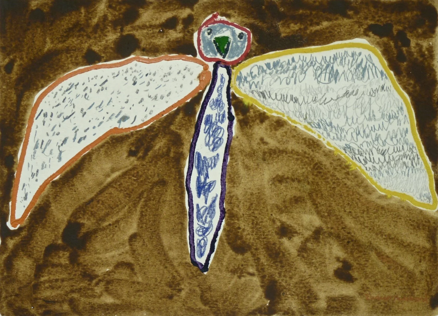 Hornet Gull, 1976,  gouache, craypas and graphite on Morilla Paper, 14" x 18"
