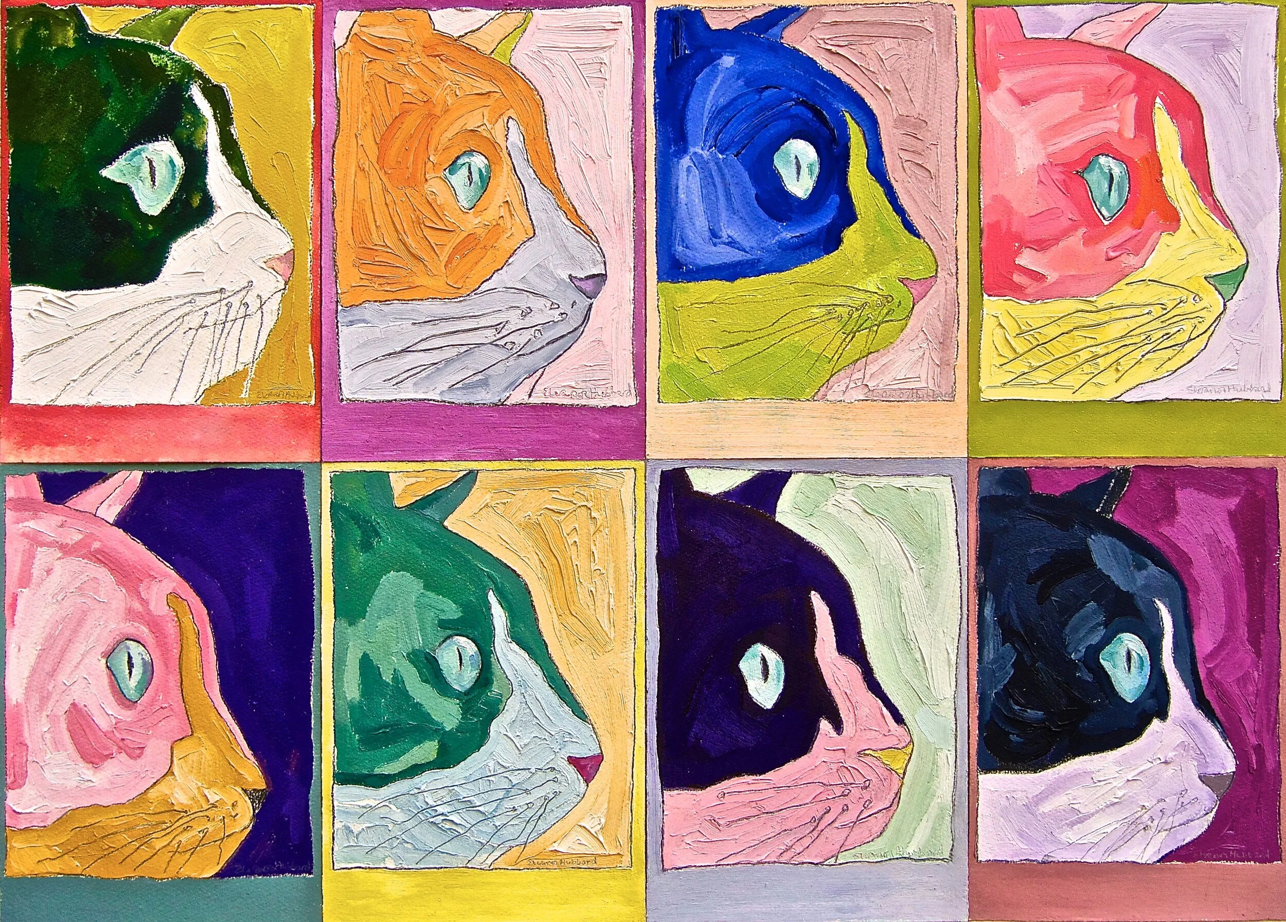 Ulla x 8,  2008, oil on Arches Paper,  23” x 31”