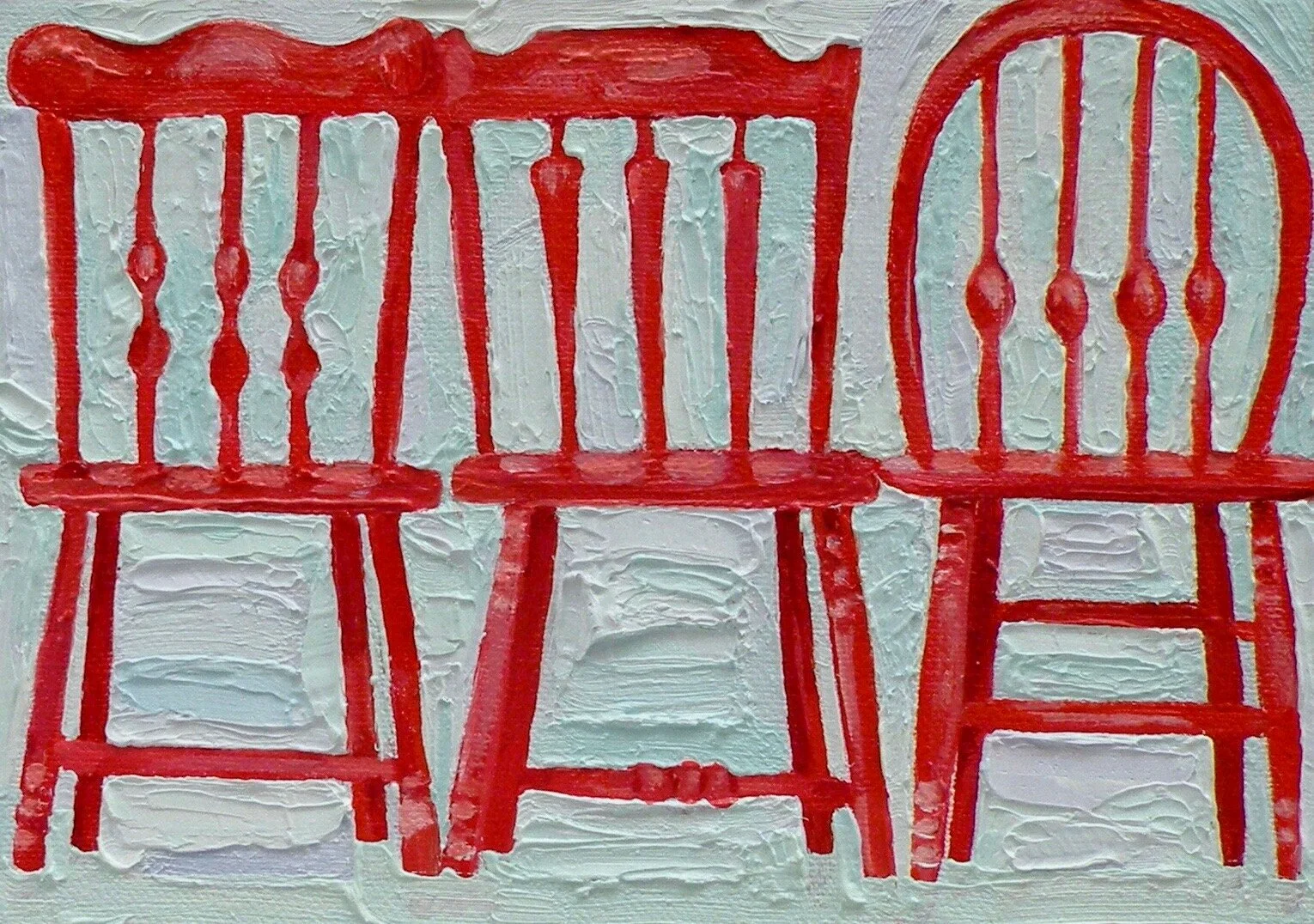 Red Chairs II, 2009, oil on canvas, 6” x 8”