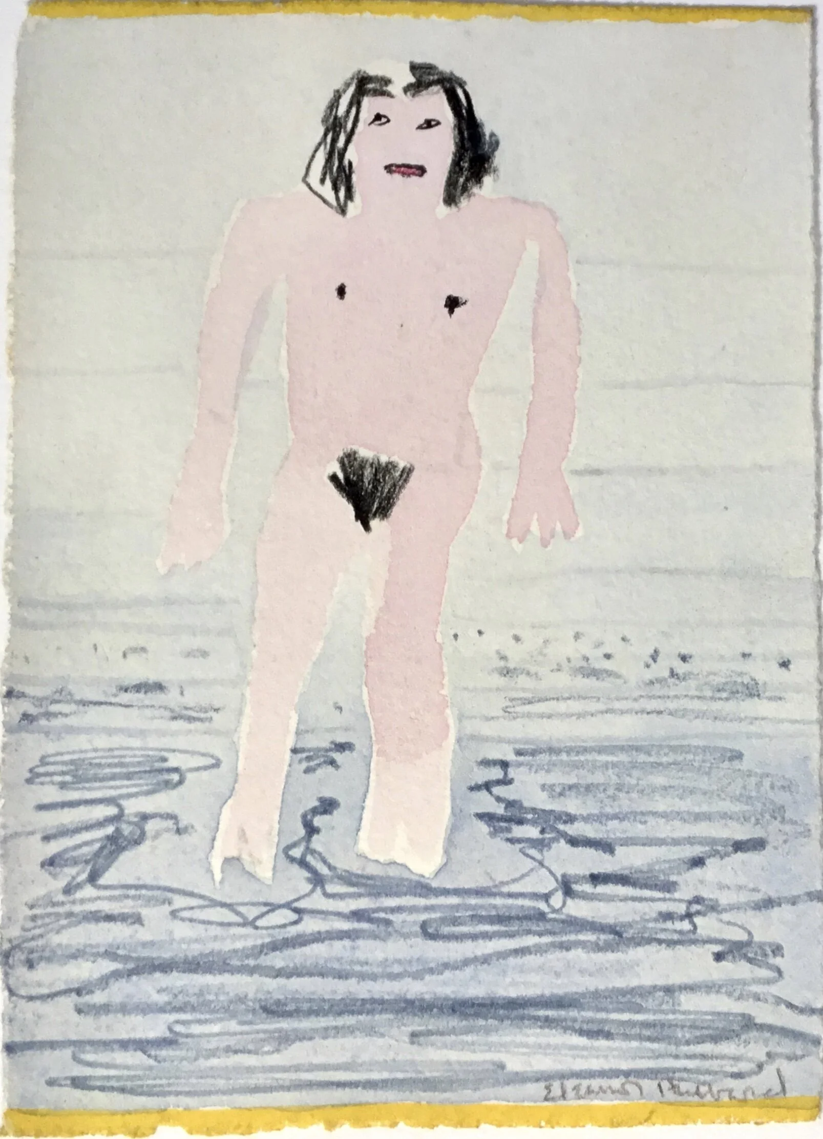 Sirens: Lily, 1982, colored pencil and watercolor on paper, 5.5" x 4"