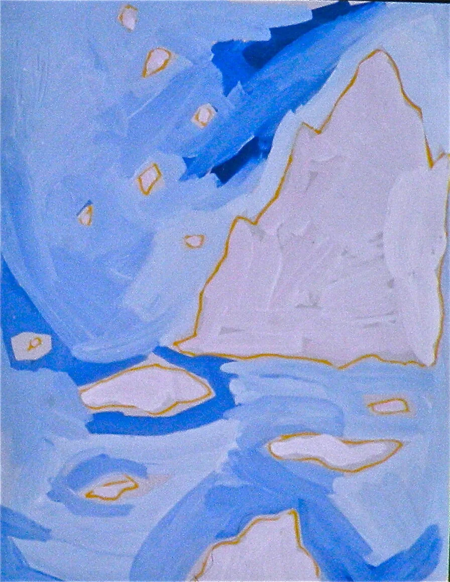 Greenland: Glaciers, 1995, oil and colored pencil on museum board, 8.5” x 11”