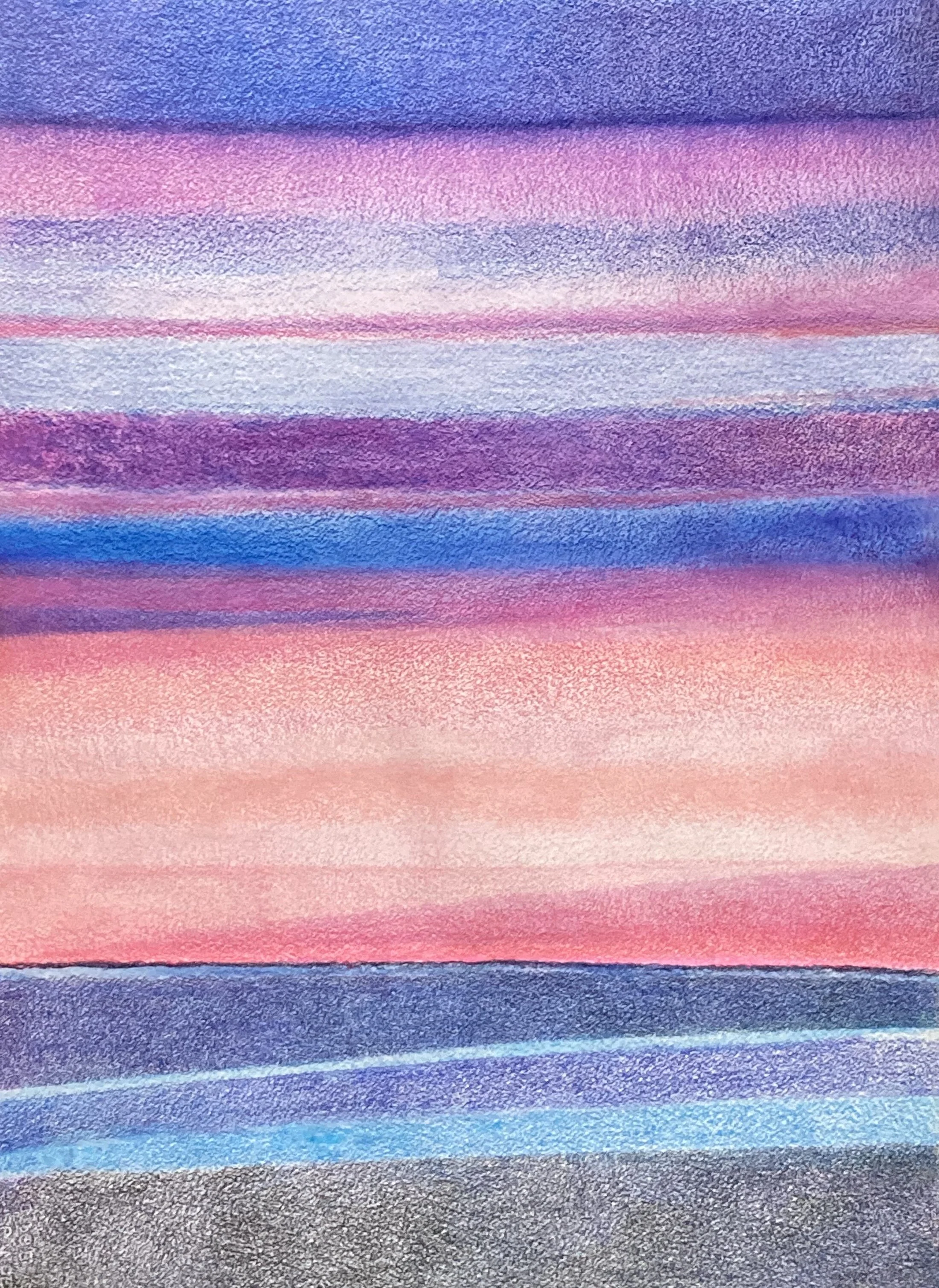 January, 2021, watercolor and colored pencil on Arches paper, 30” x 22"