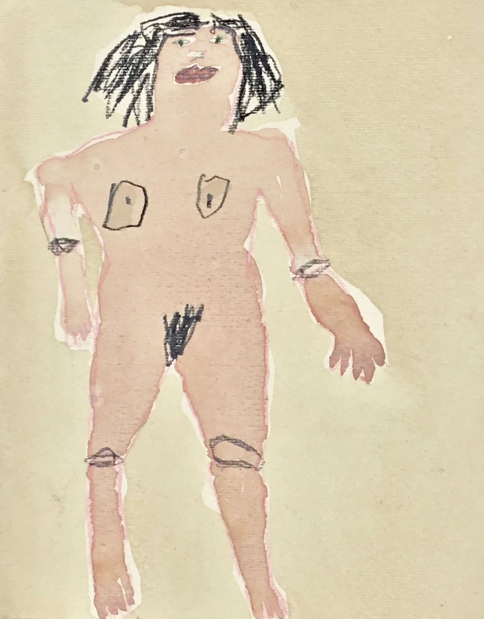 Sirens: Holly, 1982, colored pencil and watercolor on paper, 6.5" x 5"