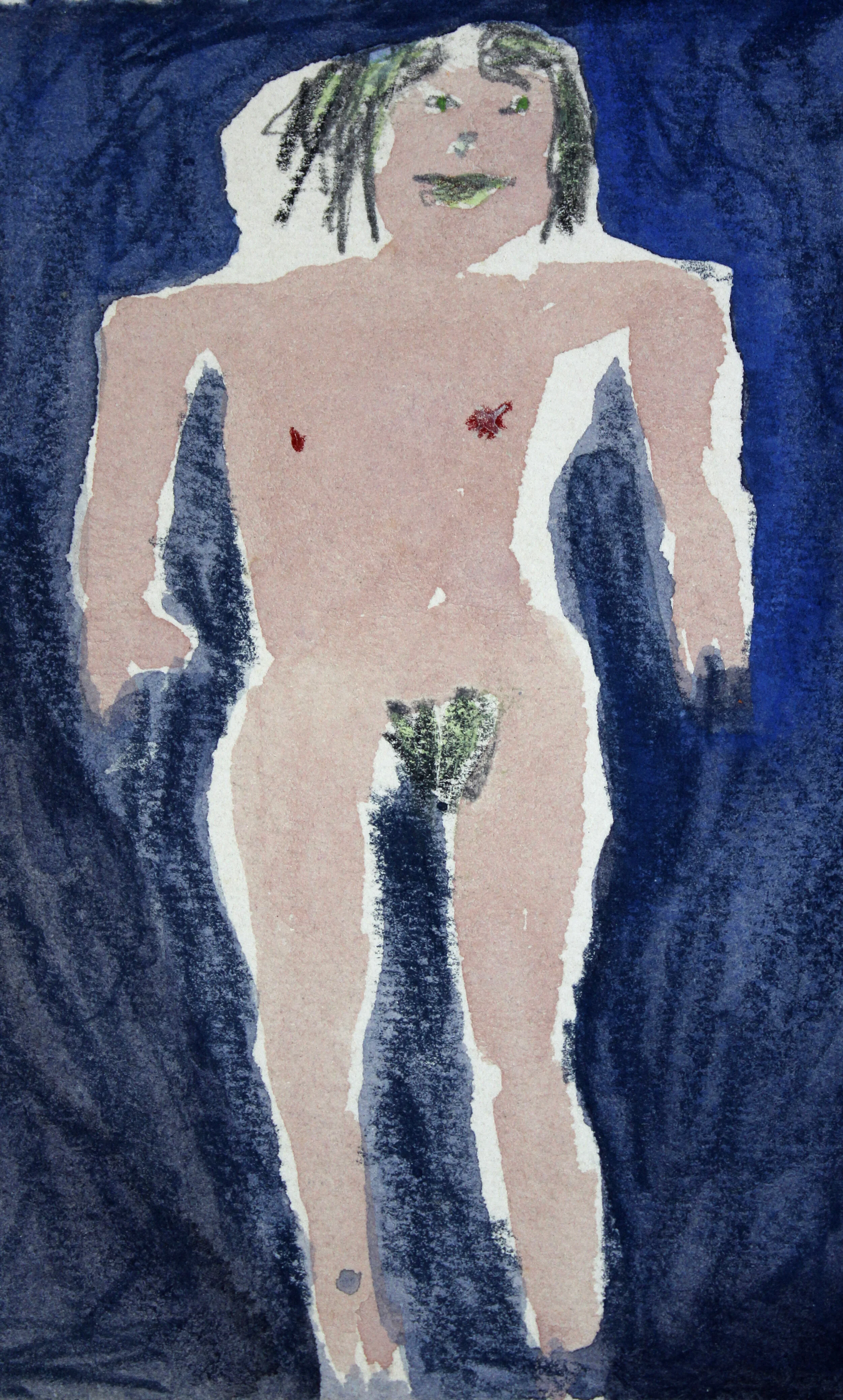 Sirens: Violet, 1982, colored pencil and watercolor on paper, 5.5" x 2.5"