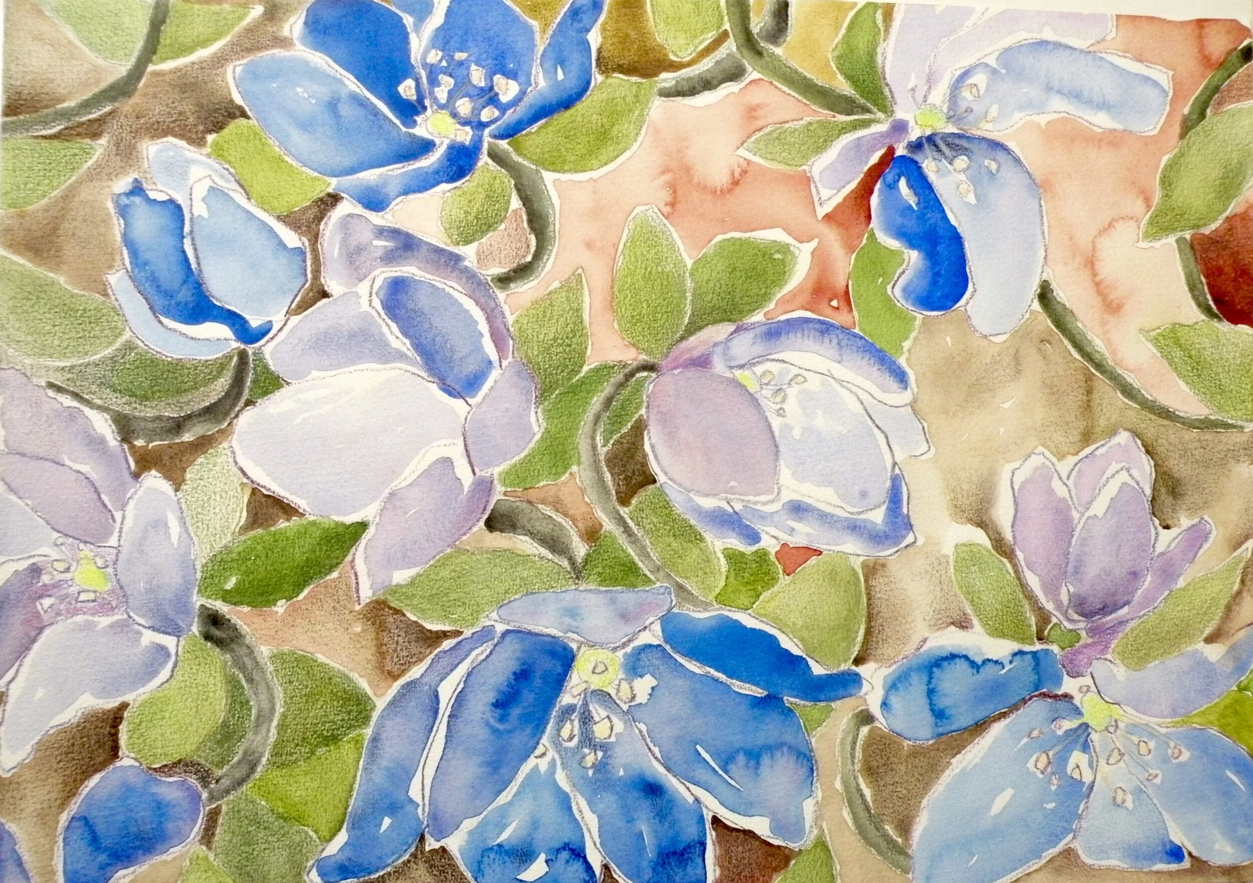 Oslo Blues, 2007, watercolor on Fabriano paper, 11” x 16”