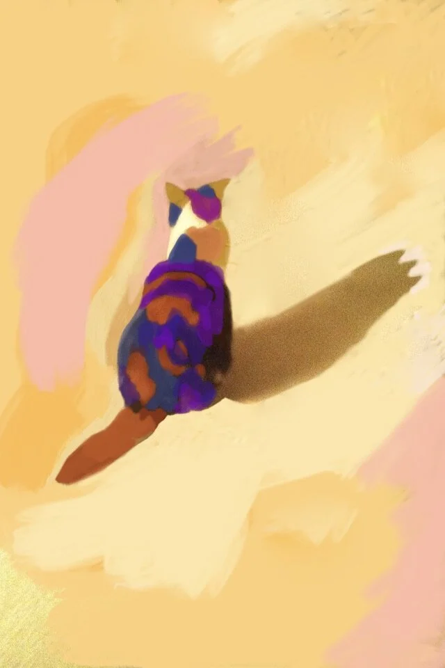 Crowned Calico, 2011, digital painting printed on BFK Rives paper, 17” x 11”