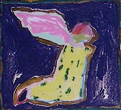 Bright Angel, 1980, cray pas and pastel on Arches paper, 6" x 6"