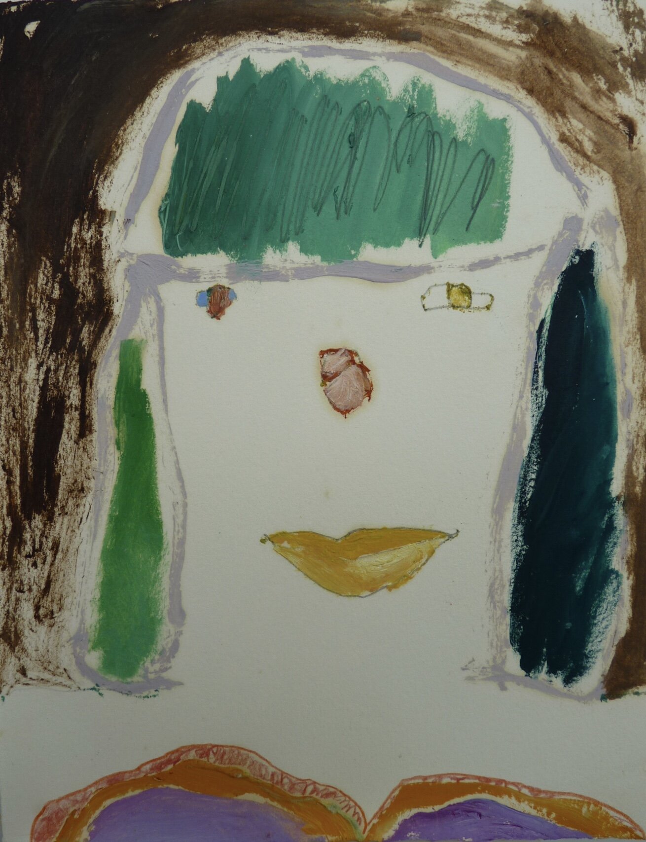 Norwegian Ballerina: Borghild, 1973, cray pas and oil on BFK Rives paper, 7" x 5.25”