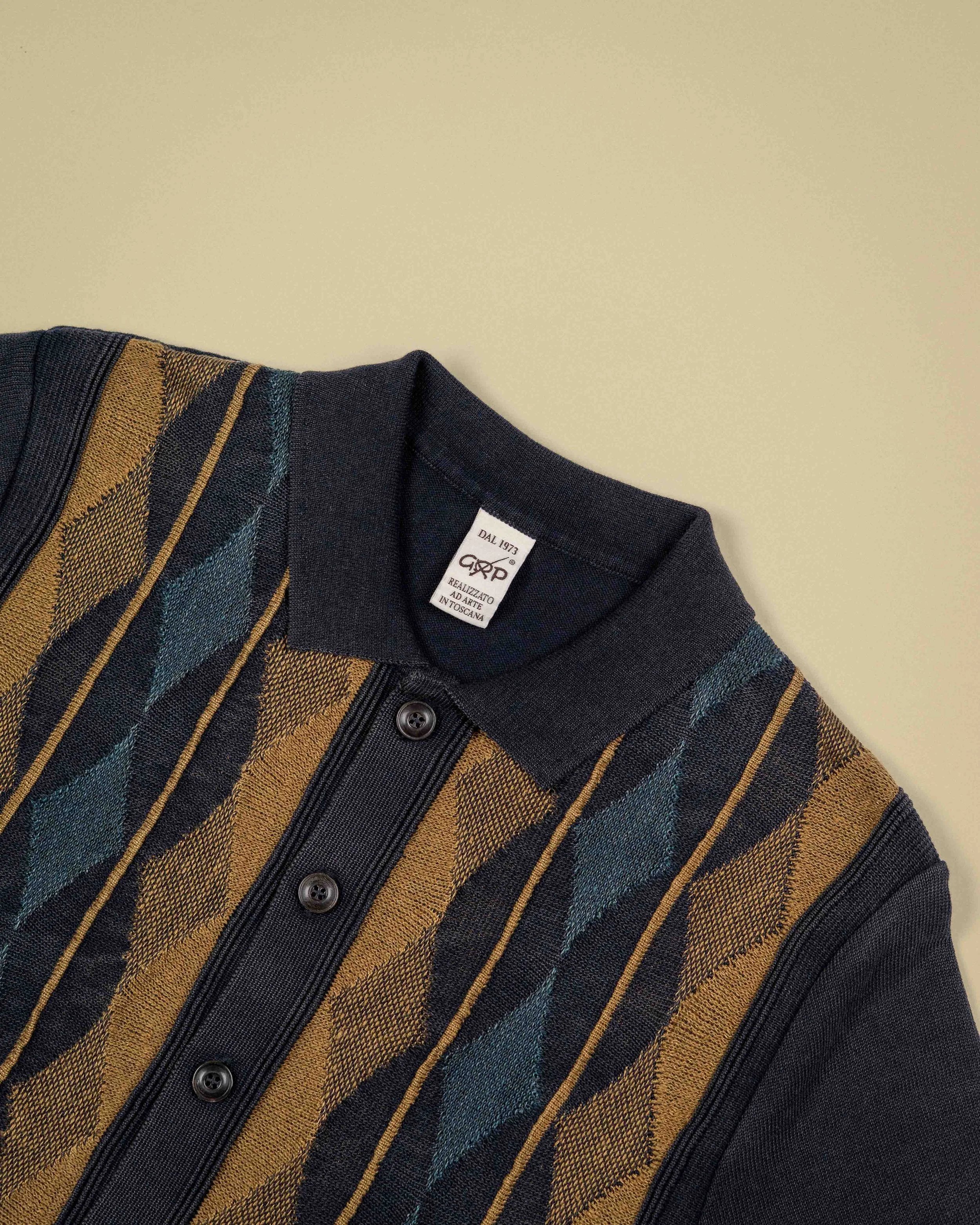 JZ1 Open Polo - Blue-Oil-Tabacco