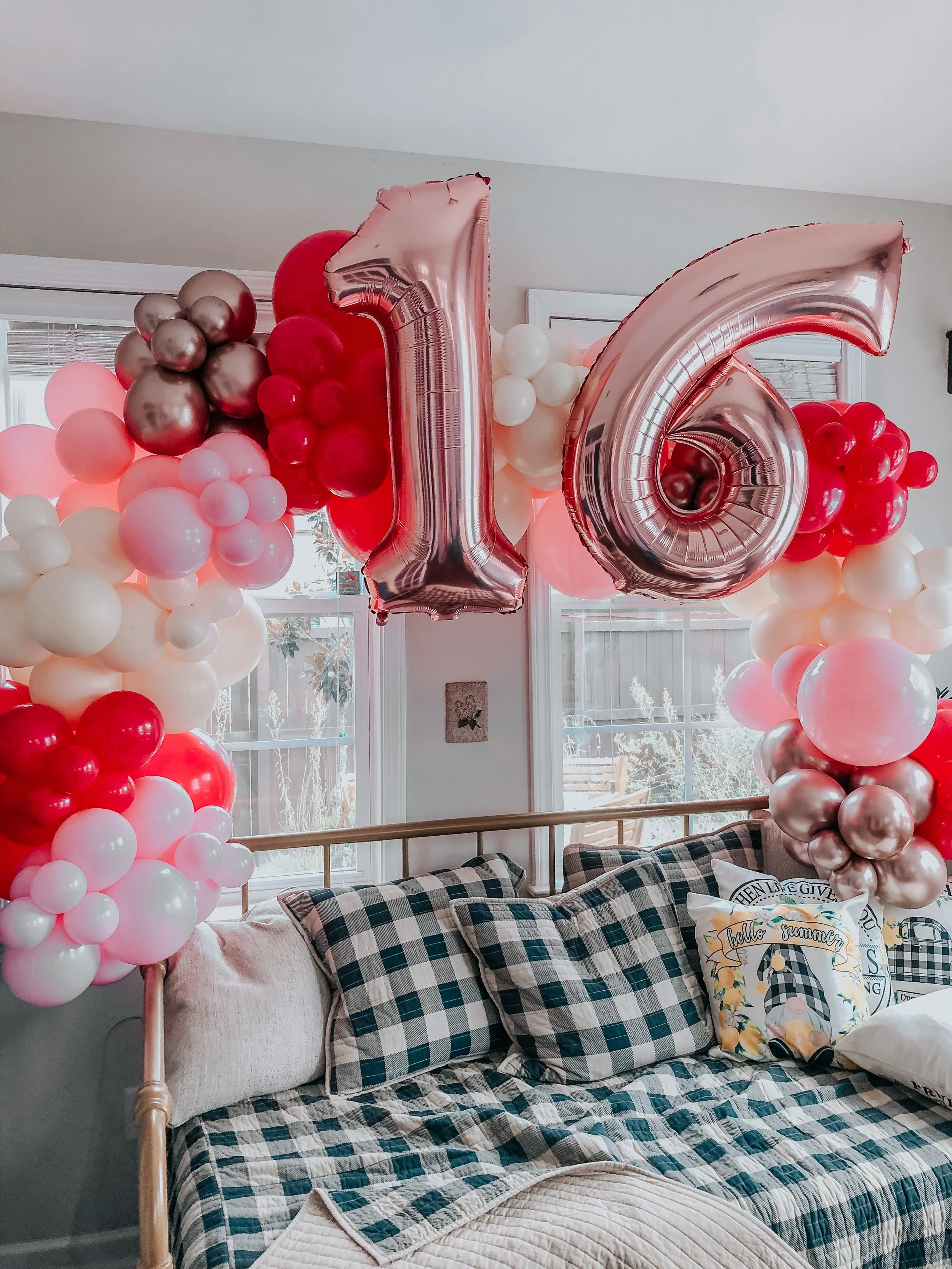 12ft worth of Balloon Garland + Mylar Number add-ons