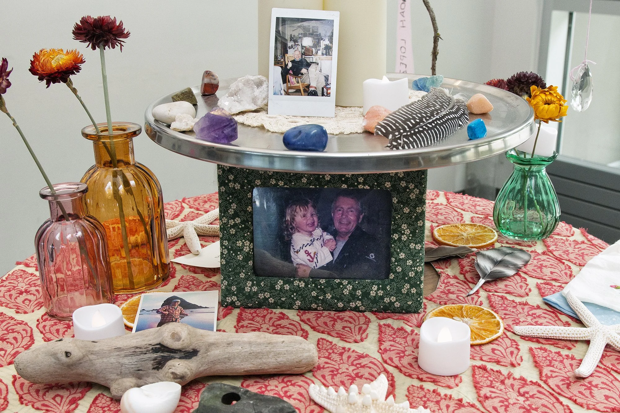 Installation view:'Remembrance Altar' by Colesie Tharp, Columbia Hall, Clatsop Community College. 