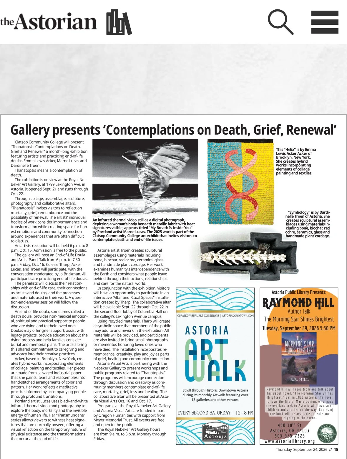 Coast Weekender, The Daily Astorian, September 24, 2026