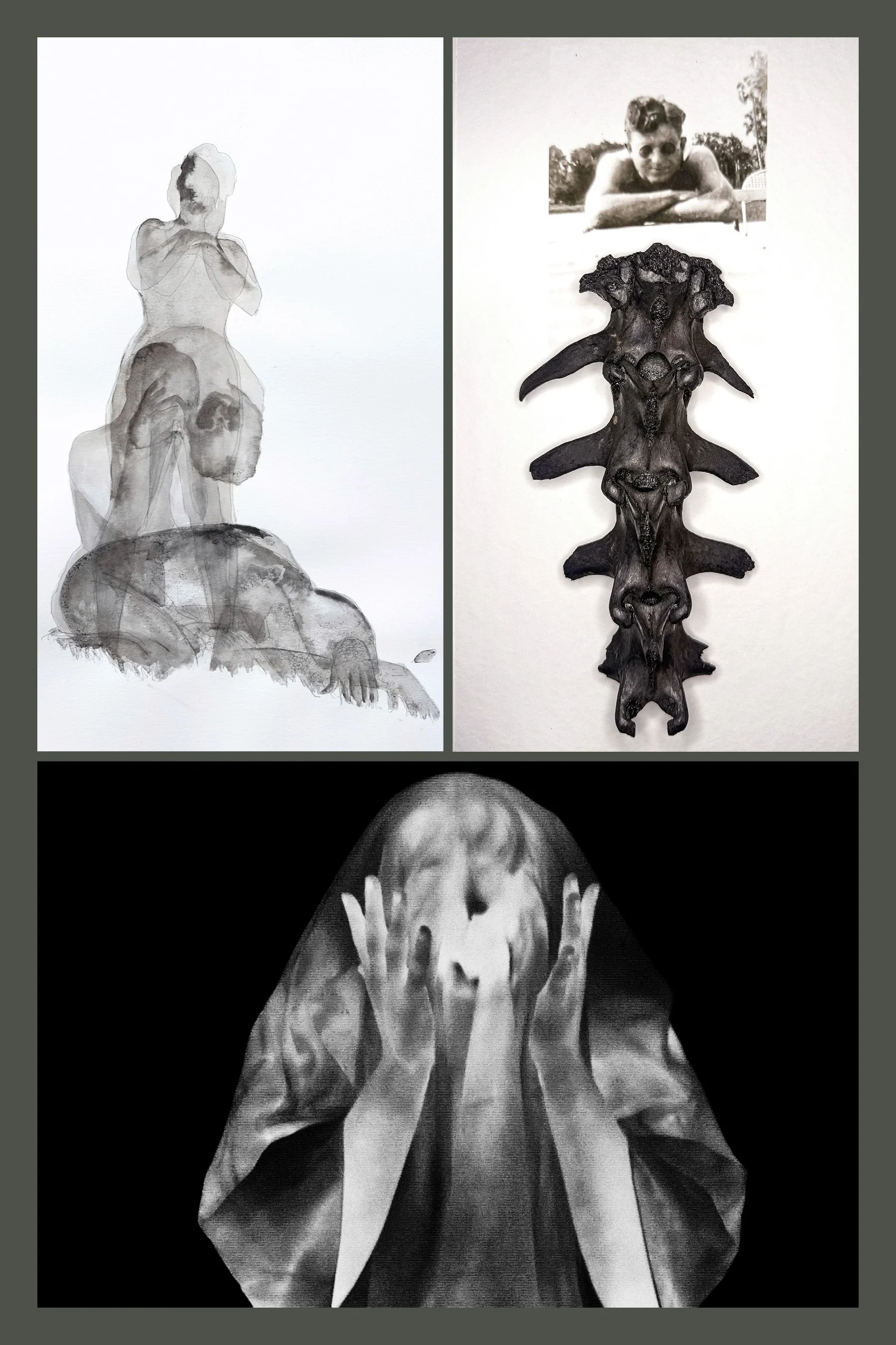 THANATOPSIS exhibition, artists Shelley Chamberlin, Marne Lucas, and Dardinelle Troen. Paragon Arts gallery, PCC Cascade campus. Gallery Director: Zeinab Saab