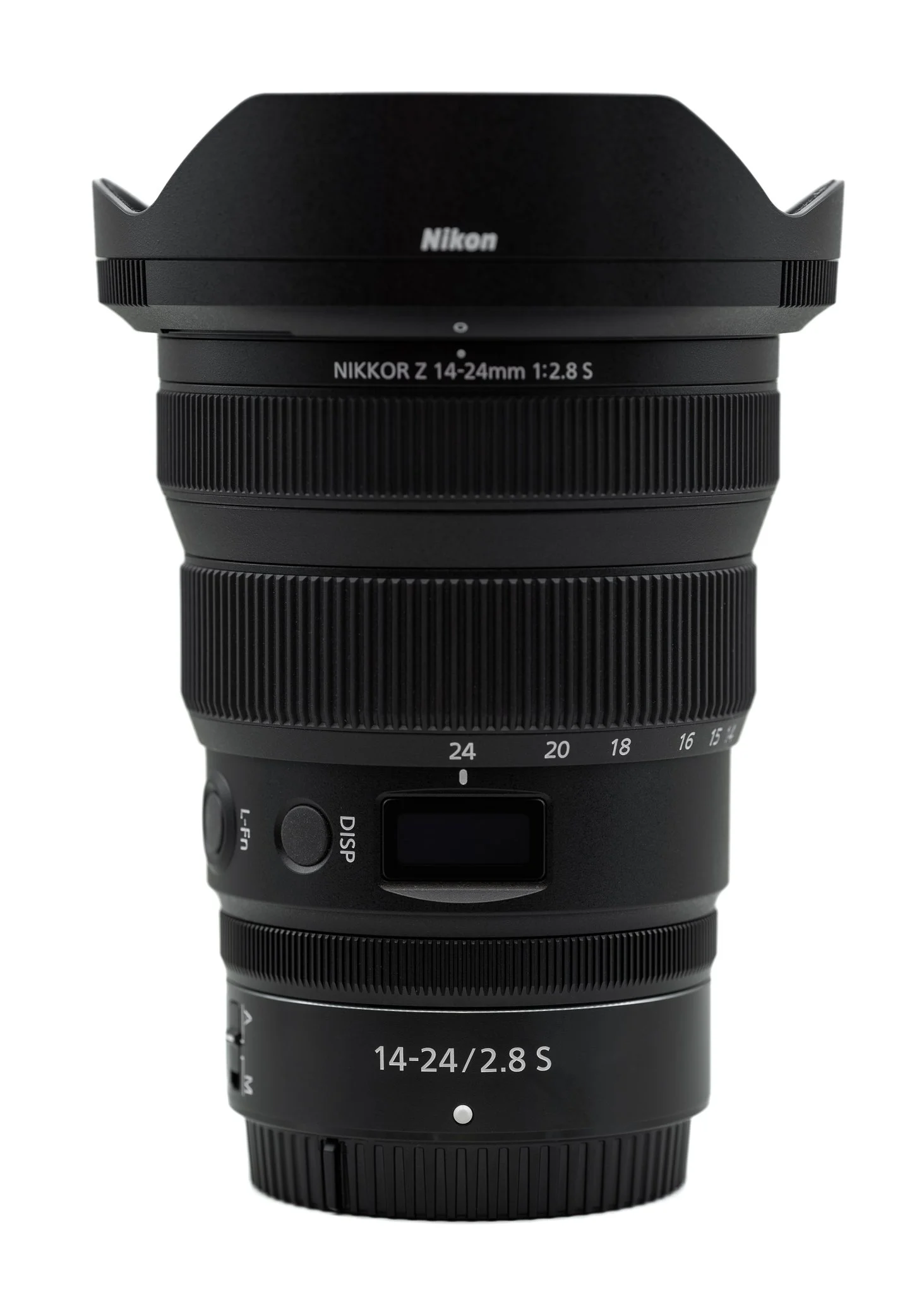 Professional product photography of a camera lense with a whitebackground