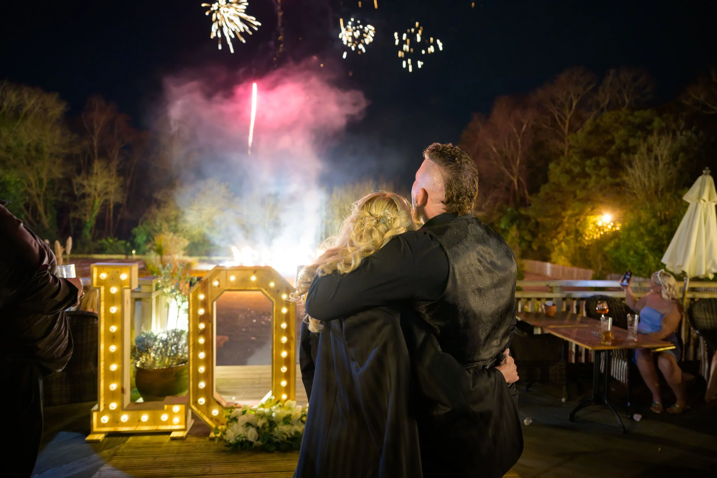 fireworks wedding photography