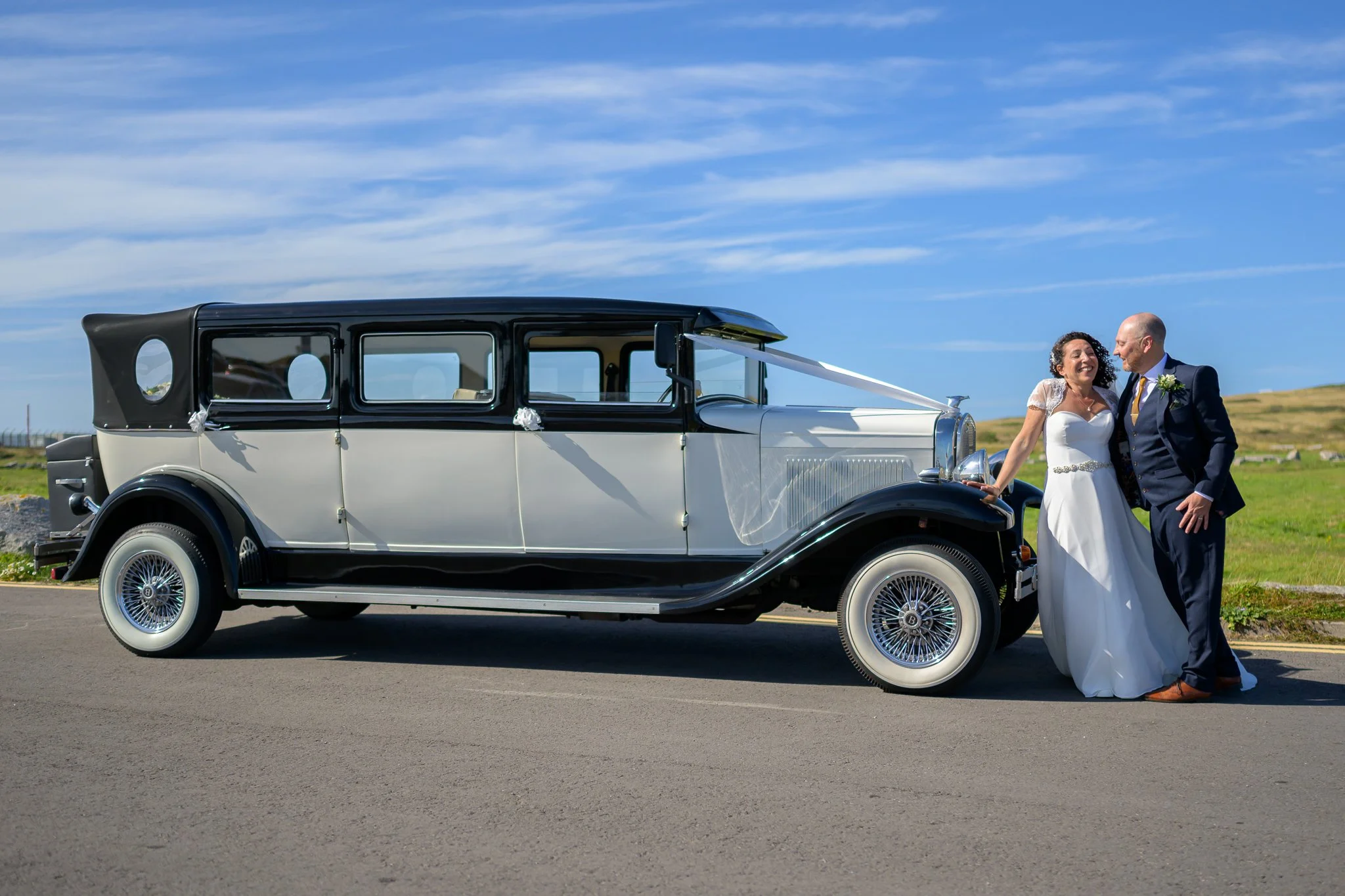 Dorset wedding photographer vintage wedding car