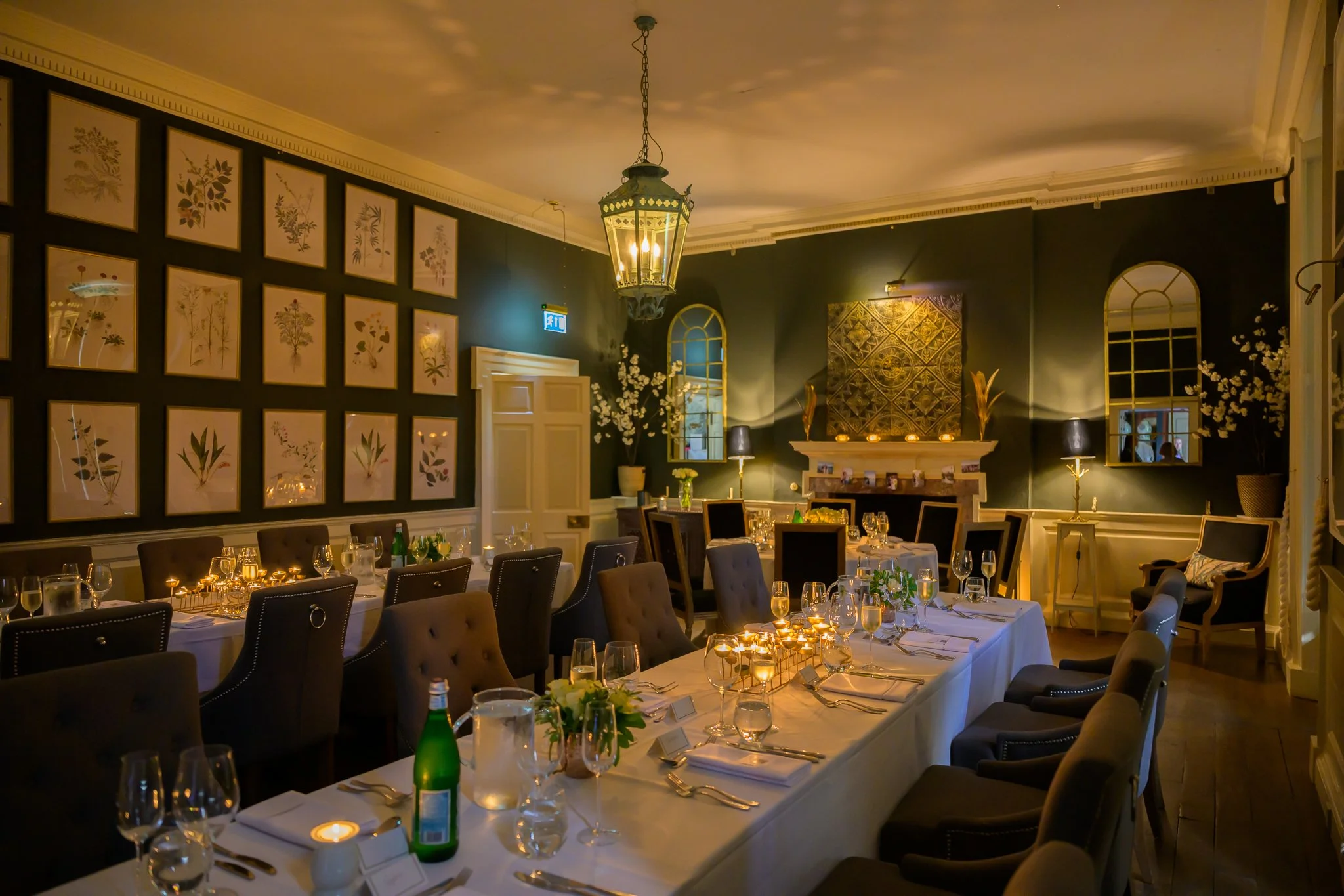 Dorset wedding photographer reception room setup