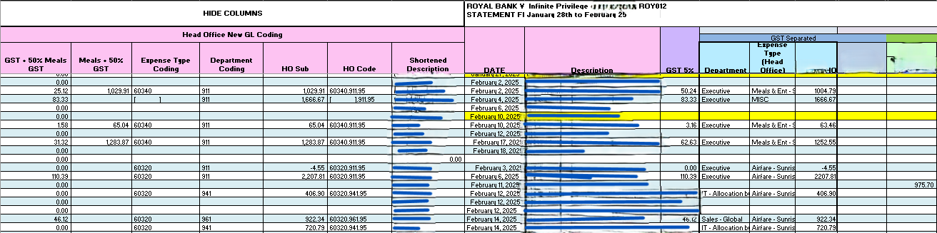 Company Credit Card Statements Template - Background Coding