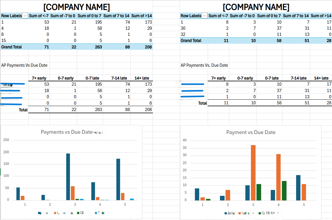 KPI Reports - Finance and Accounting Payment Tracking