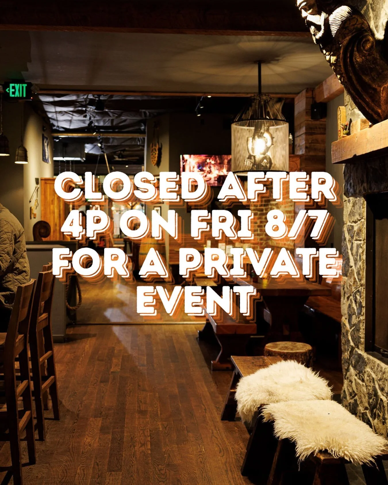 Congrats to Jacob &amp; Andraya holding their wedding reception at Sk&aring;l tonight! We'll be closing at 4p for this private event but open today for lunch and early Happy Hour. We're back at it tomorrow with regular hours and on Sunday for our Vik