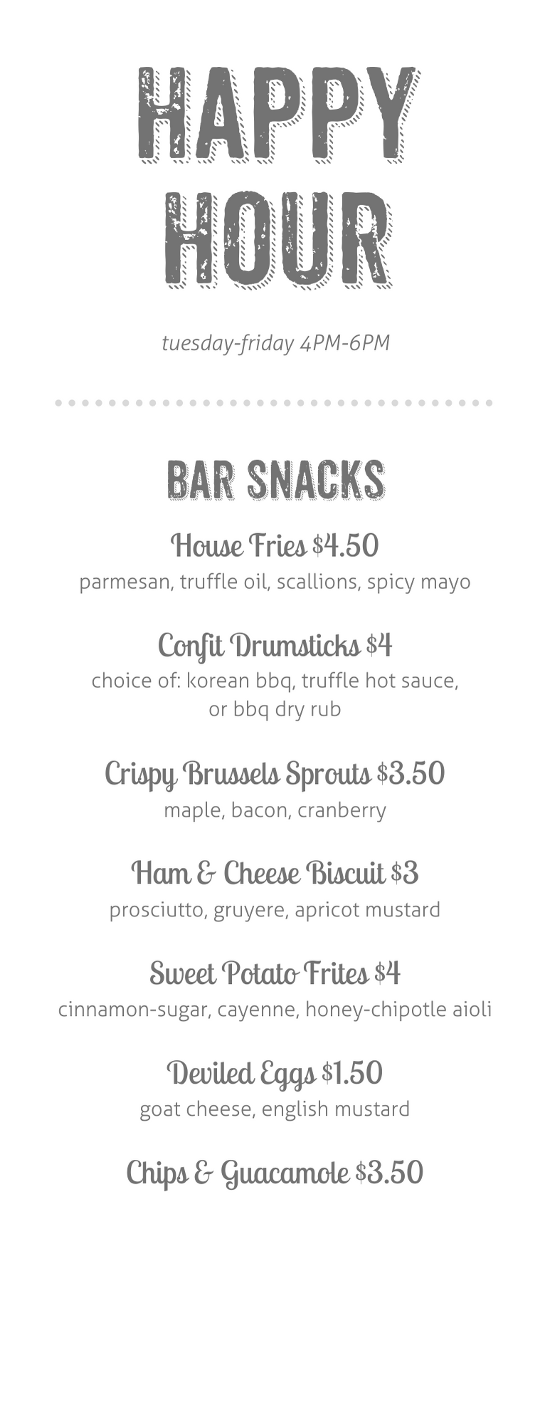 Happy Hour — Deagan's Kitchen and Bar